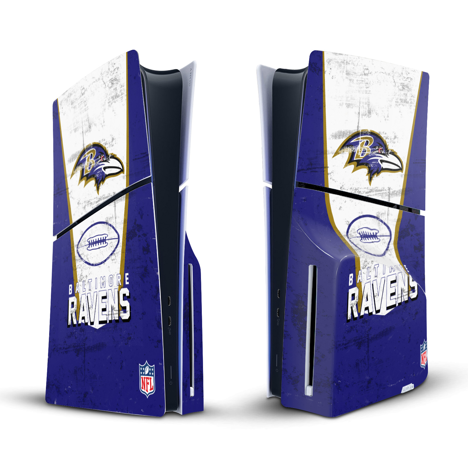 NFL BALTIMORE RAVENS VINYL SKIN DECAL FOR SONY PS5 SLIM DISC EDITION CONSOLE