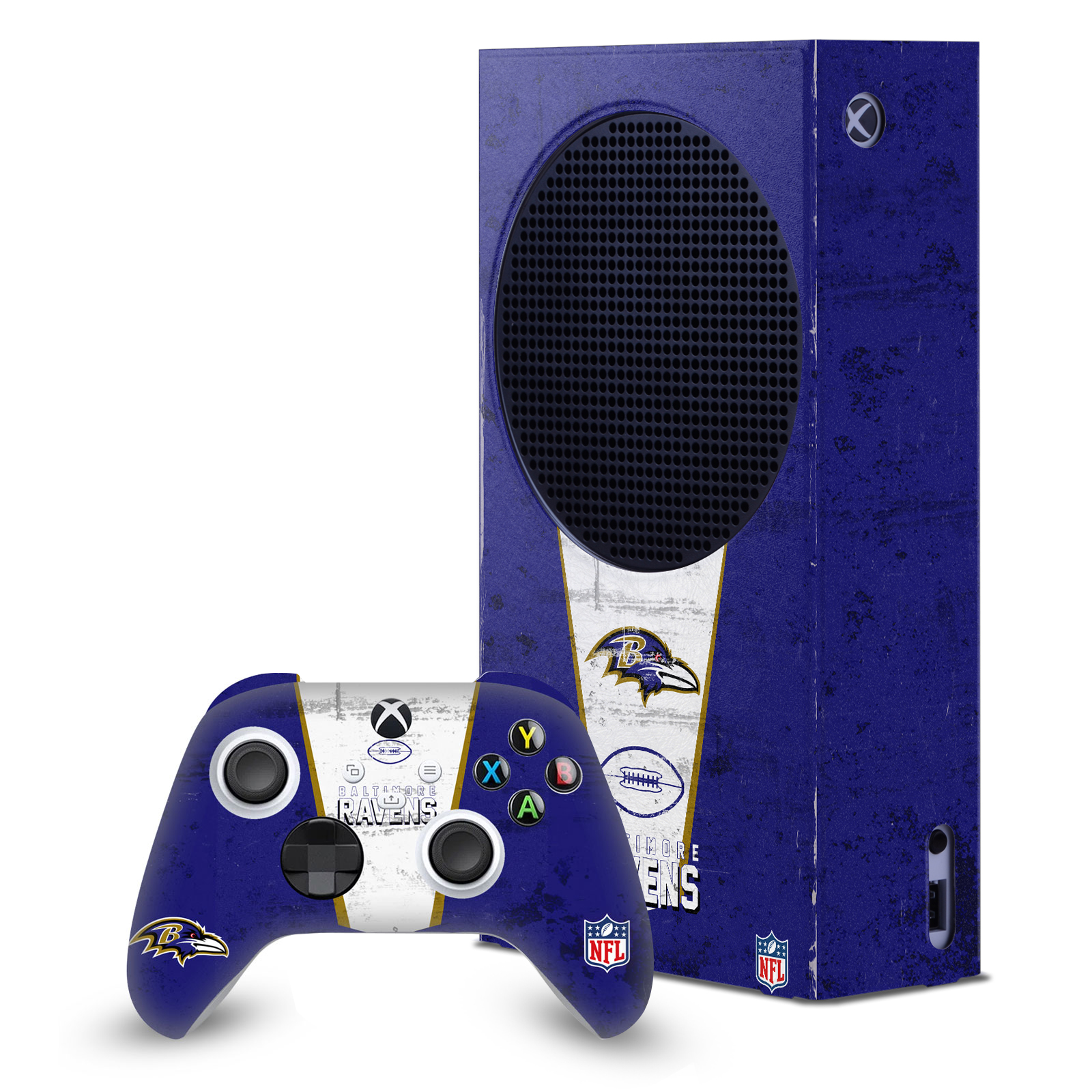 OFFICIAL NFL BALTIMORE RAVENS CONSOLE WRAP AND CONTROLLER SKIN FOR XBOX SERIES S