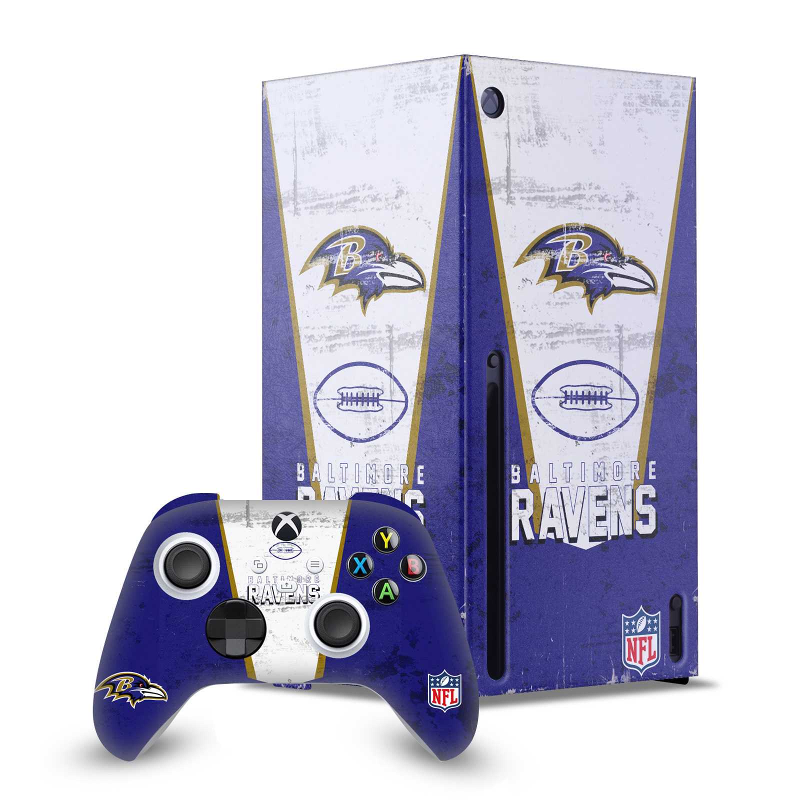 OFFICIAL NFL BALTIMORE RAVENS CONSOLE WRAP AND CONTROLLER SKIN FOR XBOX SERIES X