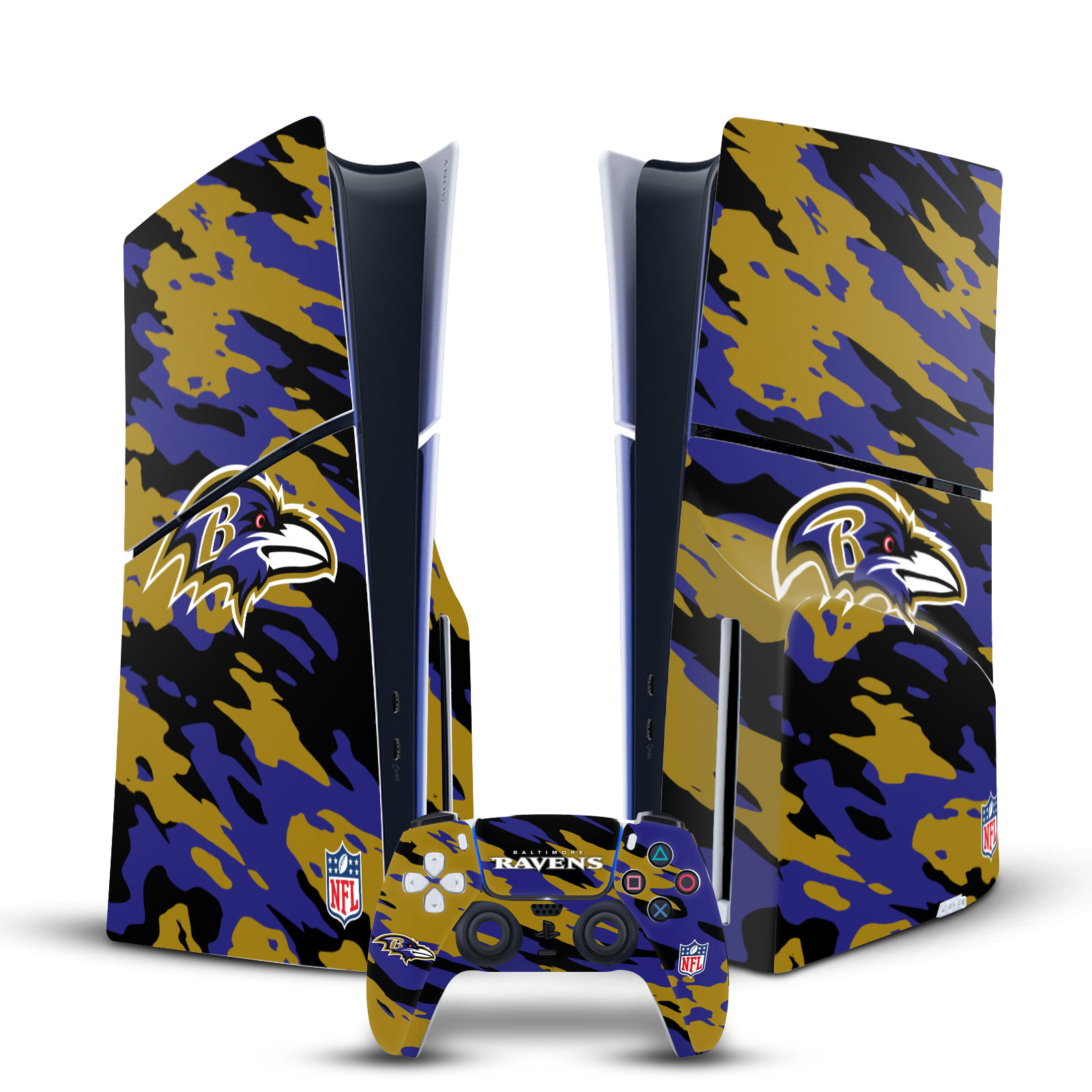 OFFICIAL NFL BALTIMORE RAVENS VINYL SKIN FOR PS5 SLIM DISC CONSOLE & CONTROLLER