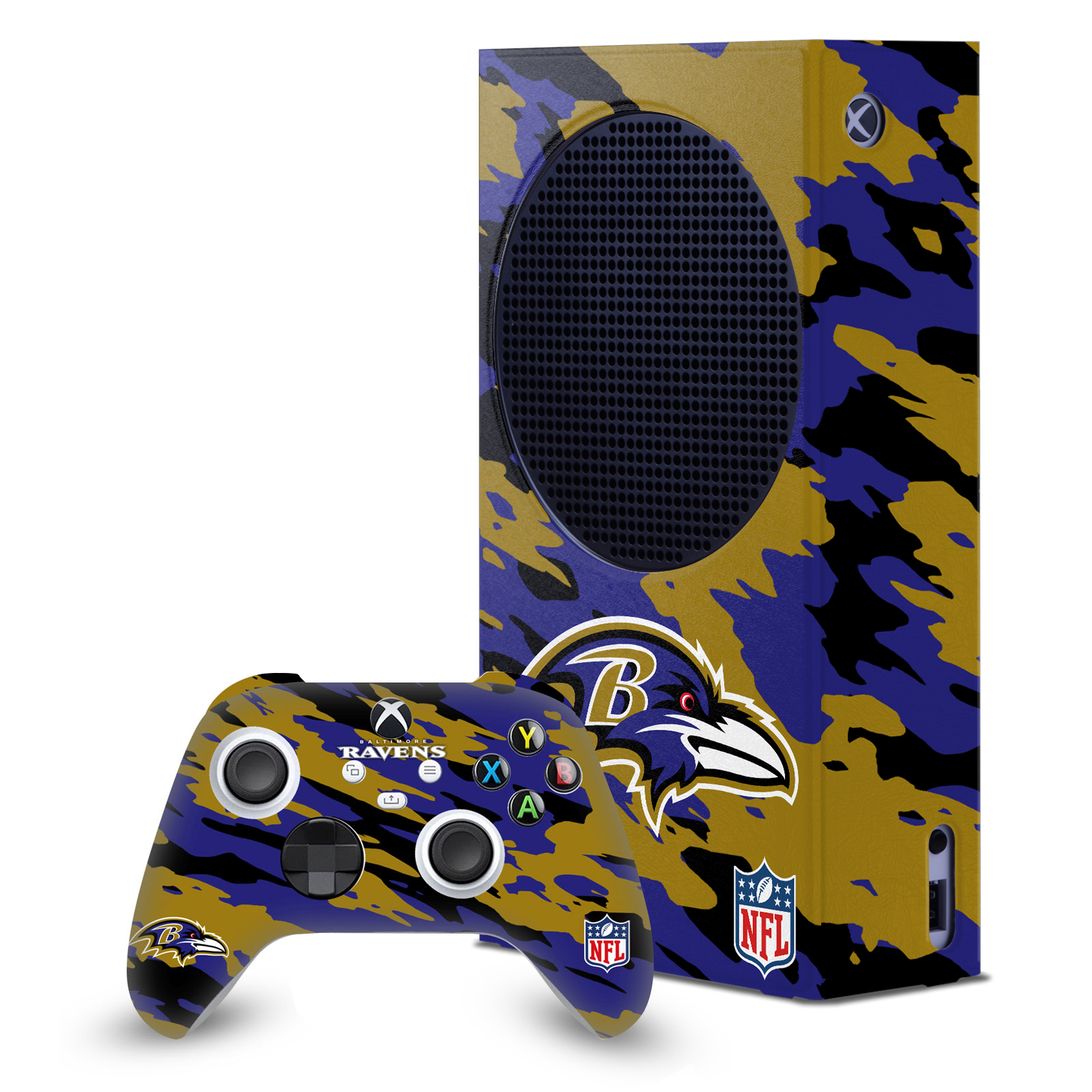 OFFICIAL NFL BALTIMORE RAVENS CONSOLE WRAP AND CONTROLLER SKIN FOR XBOX SERIES S