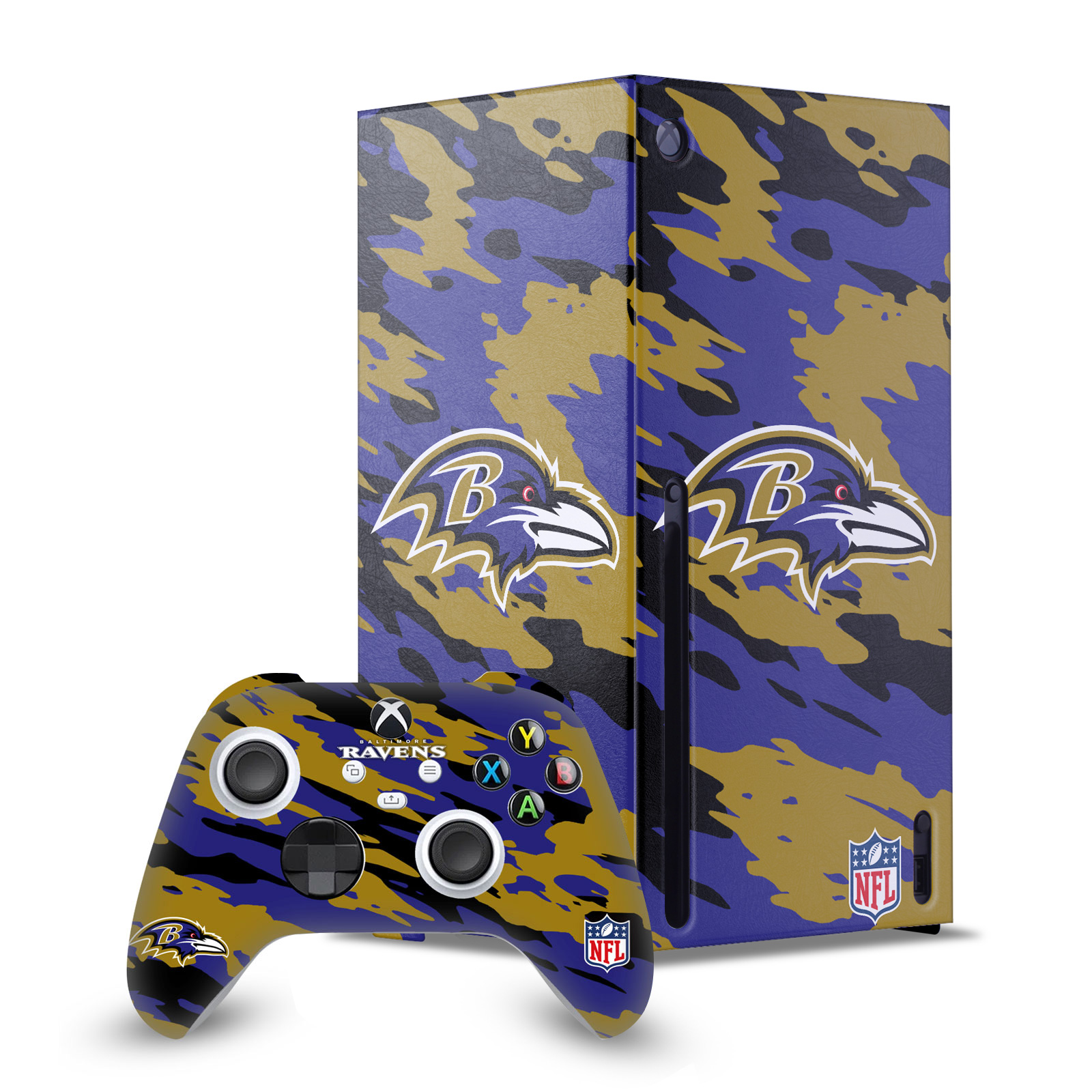 OFFICIAL NFL BALTIMORE RAVENS CONSOLE WRAP AND CONTROLLER SKIN FOR XBOX SERIES X