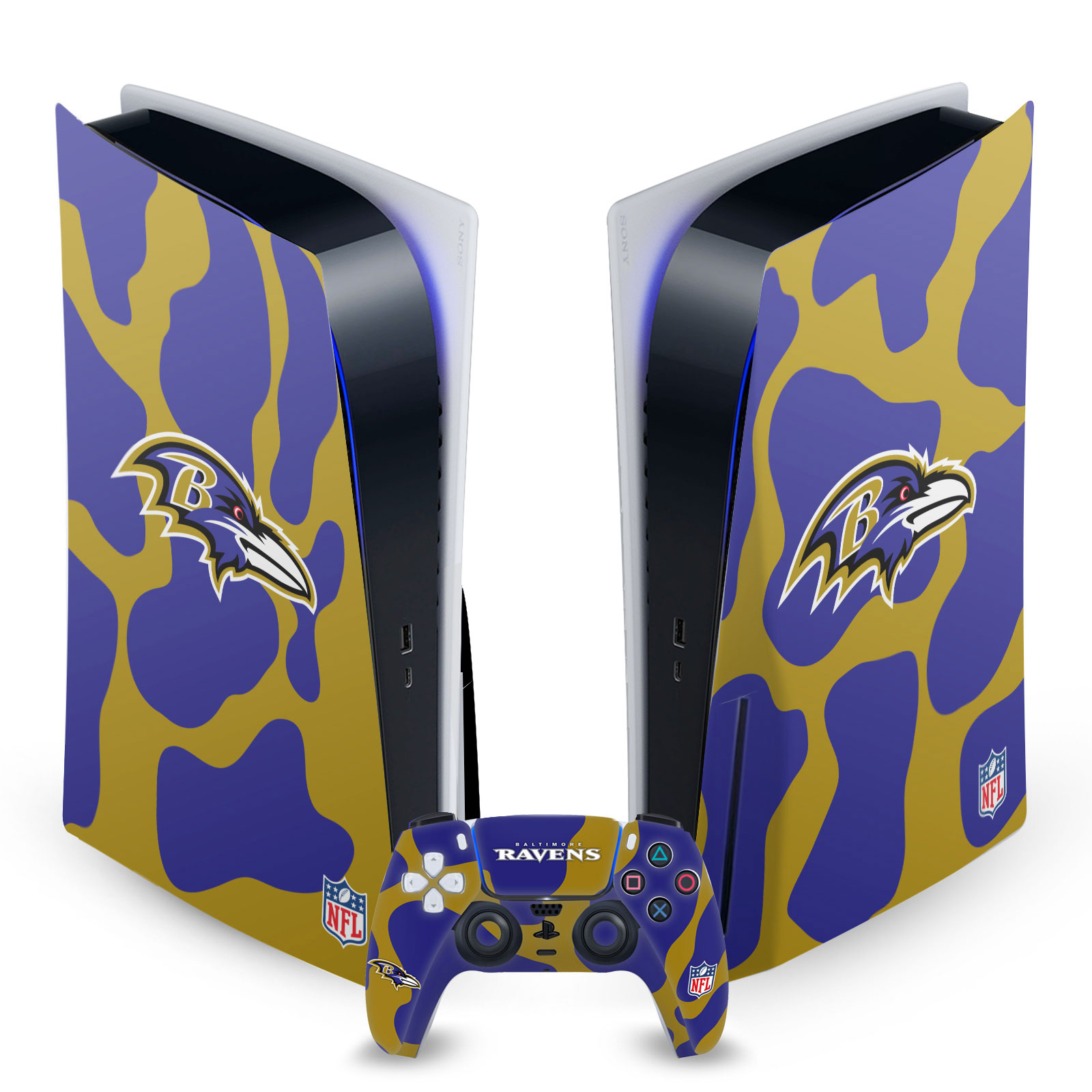 OFFICIAL NFL BALTIMORE RAVENS VINYL SKIN DECAL FOR SONY PS5 DISC EDITION BUNDLE