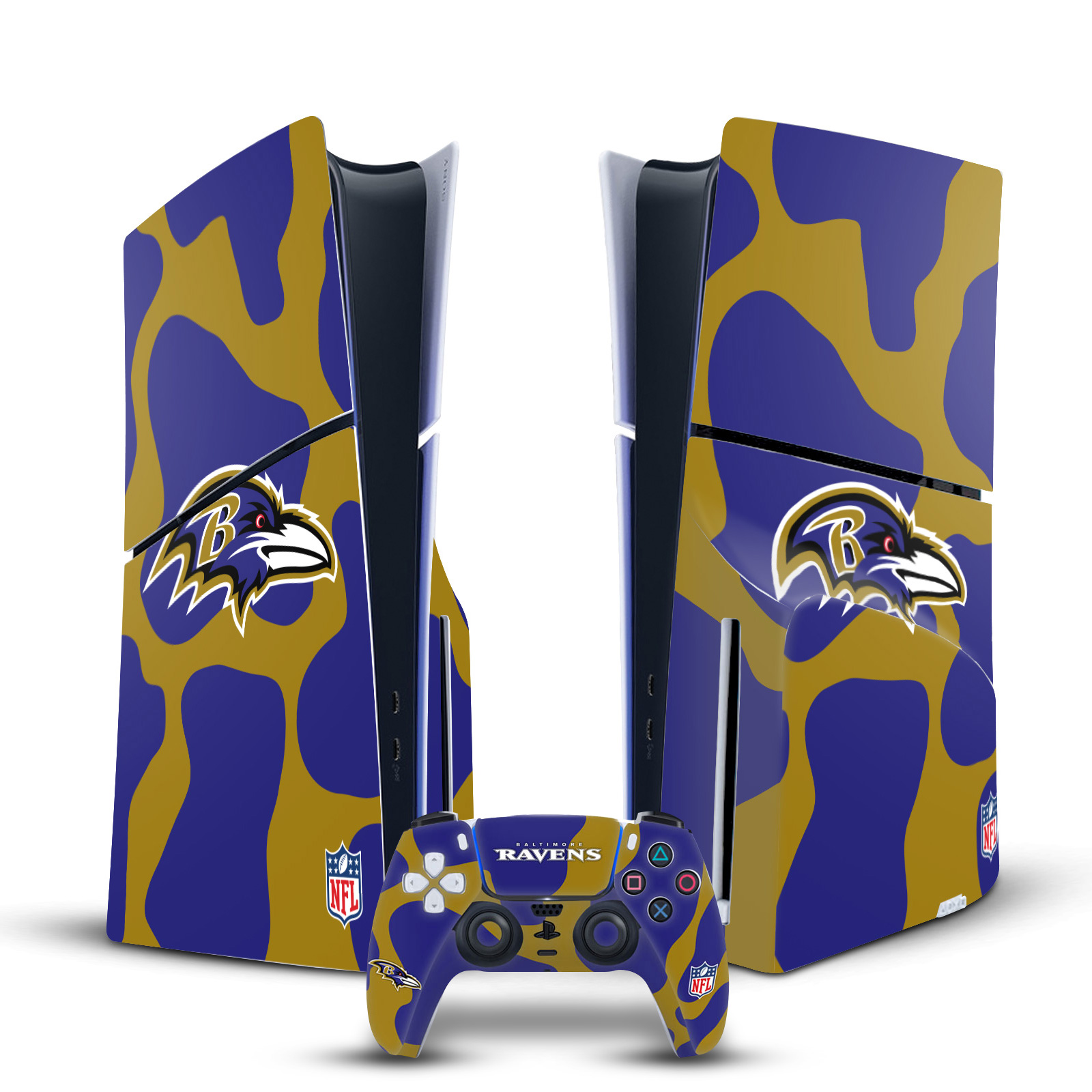 OFFICIAL NFL BALTIMORE RAVENS VINYL SKIN FOR PS5 SLIM DISC CONSOLE & CONTROLLER