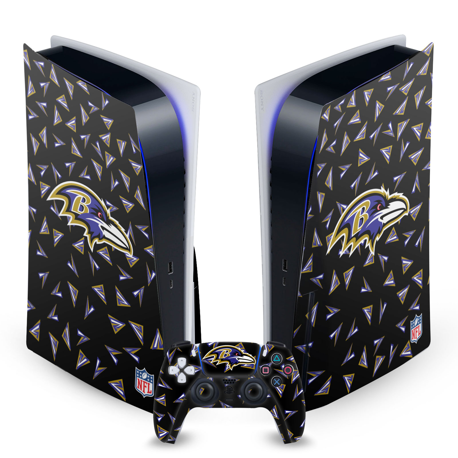 OFFICIAL NFL BALTIMORE RAVENS VINYL SKIN DECAL FOR SONY PS5 DISC EDITION BUNDLE