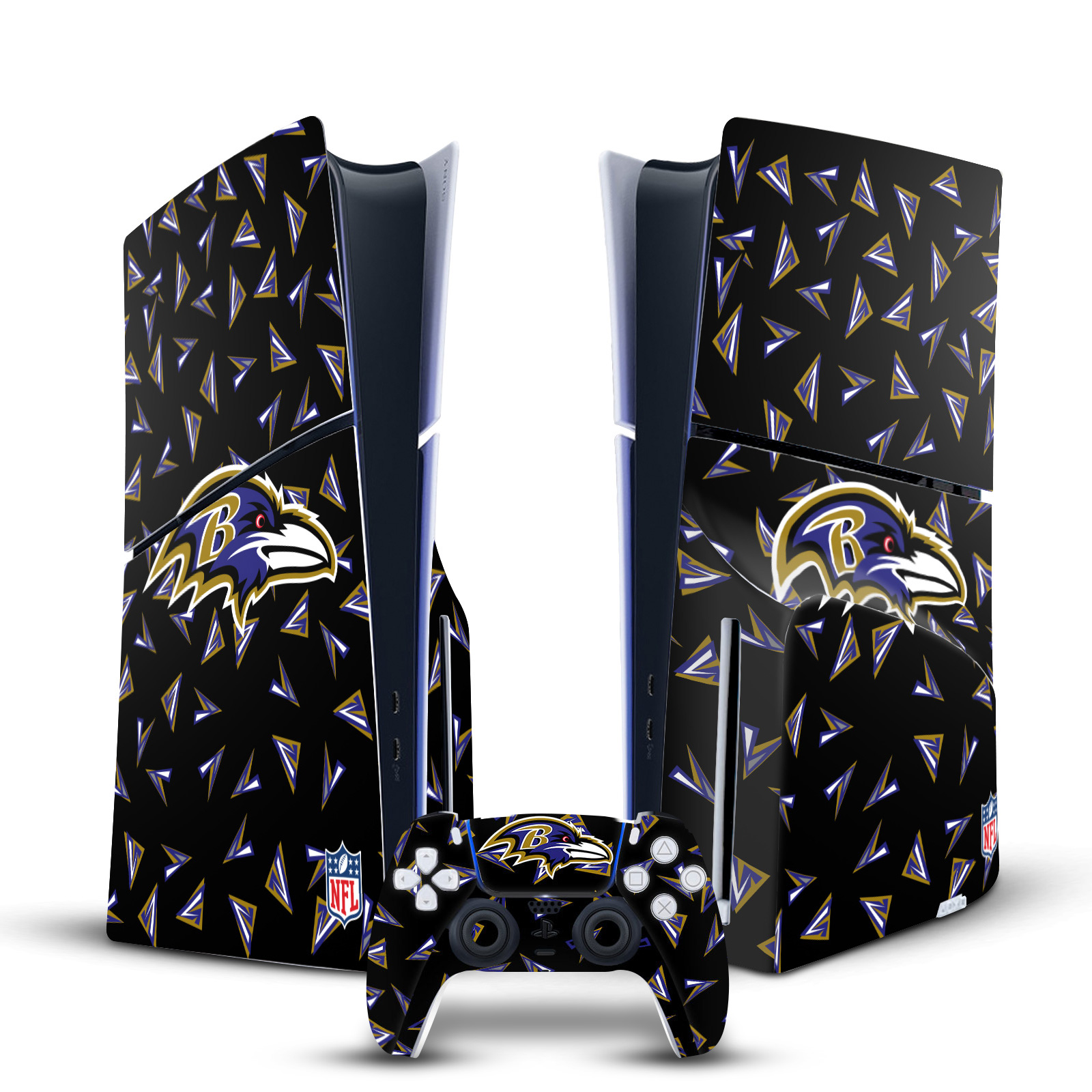 OFFICIAL NFL BALTIMORE RAVENS VINYL SKIN FOR PS5 SLIM DISC CONSOLE & CONTROLLER