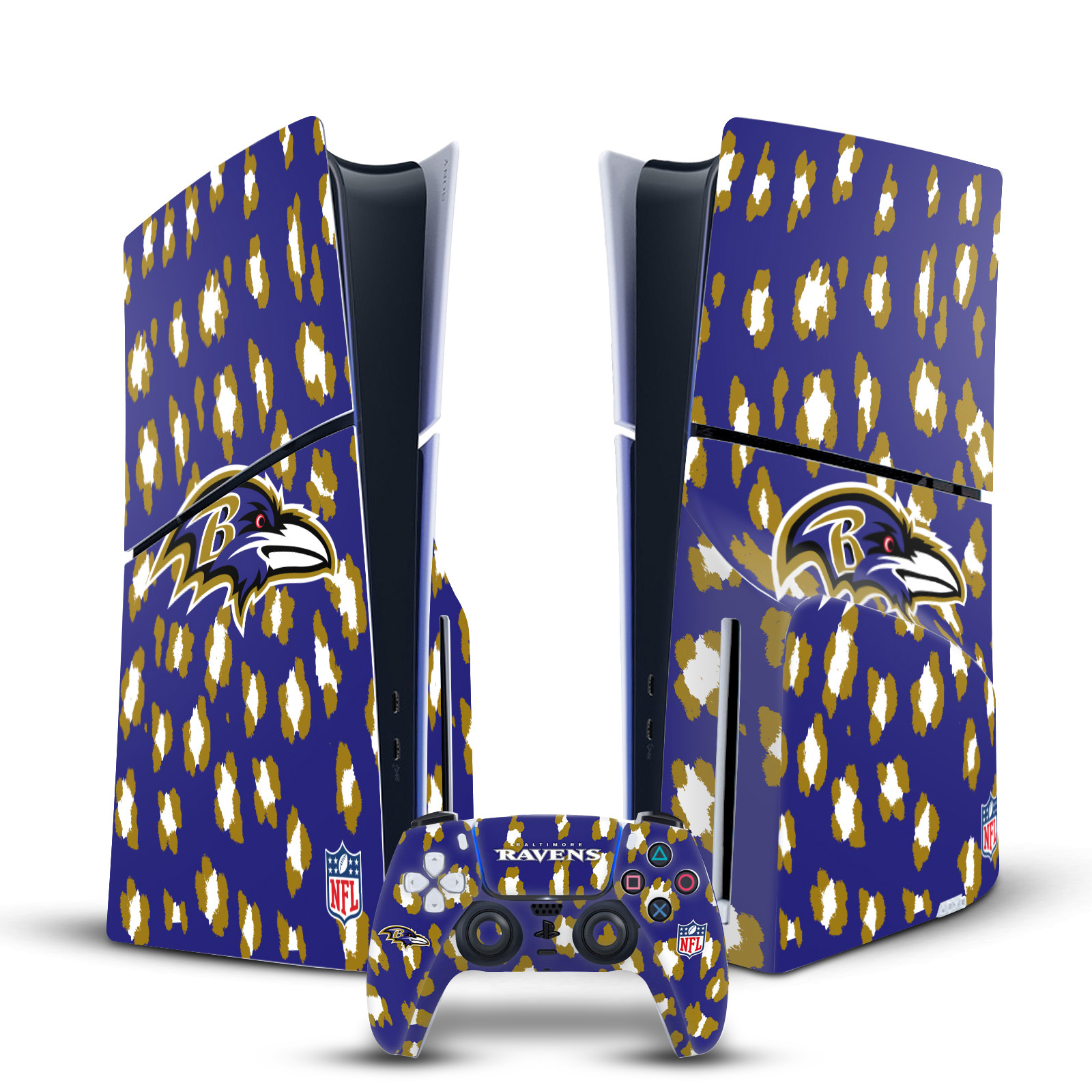 OFFICIAL NFL BALTIMORE RAVENS VINYL SKIN FOR PS5 SLIM DISC CONSOLE & CONTROLLER