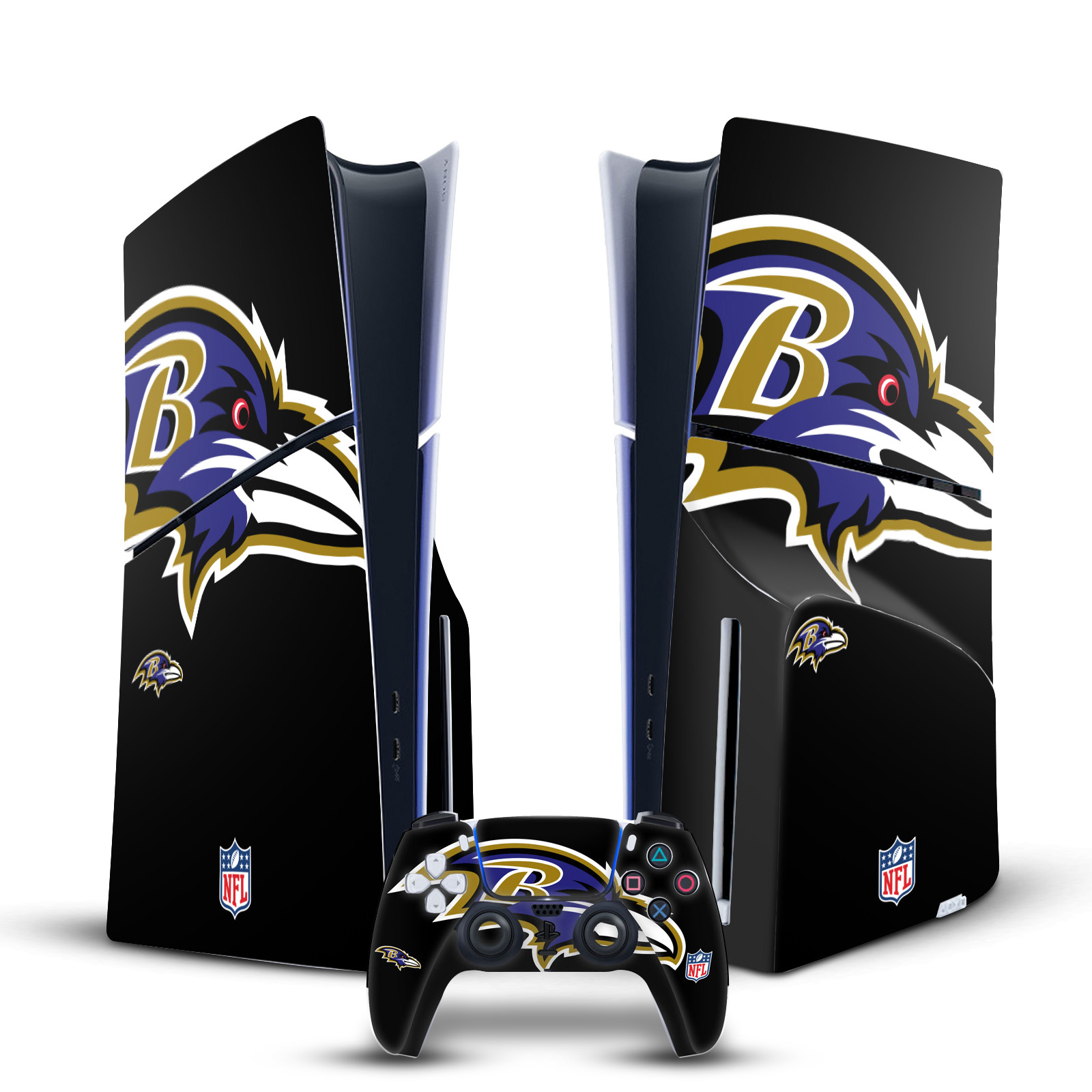 OFFICIAL NFL BALTIMORE RAVENS VINYL SKIN FOR PS5 SLIM DISC CONSOLE & CONTROLLER