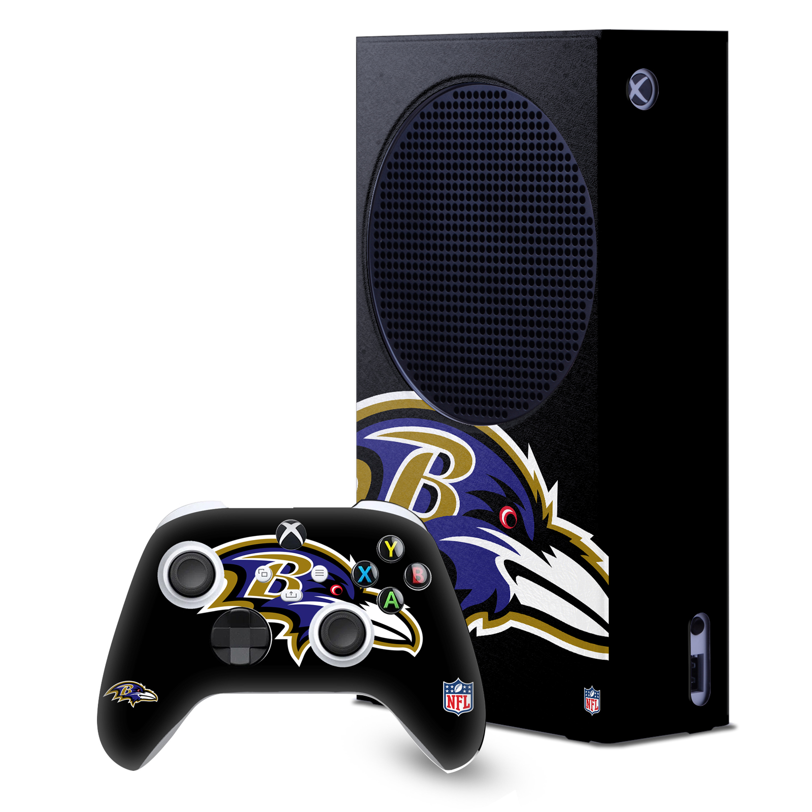 OFFICIAL NFL BALTIMORE RAVENS CONSOLE WRAP AND CONTROLLER SKIN FOR XBOX SERIES S