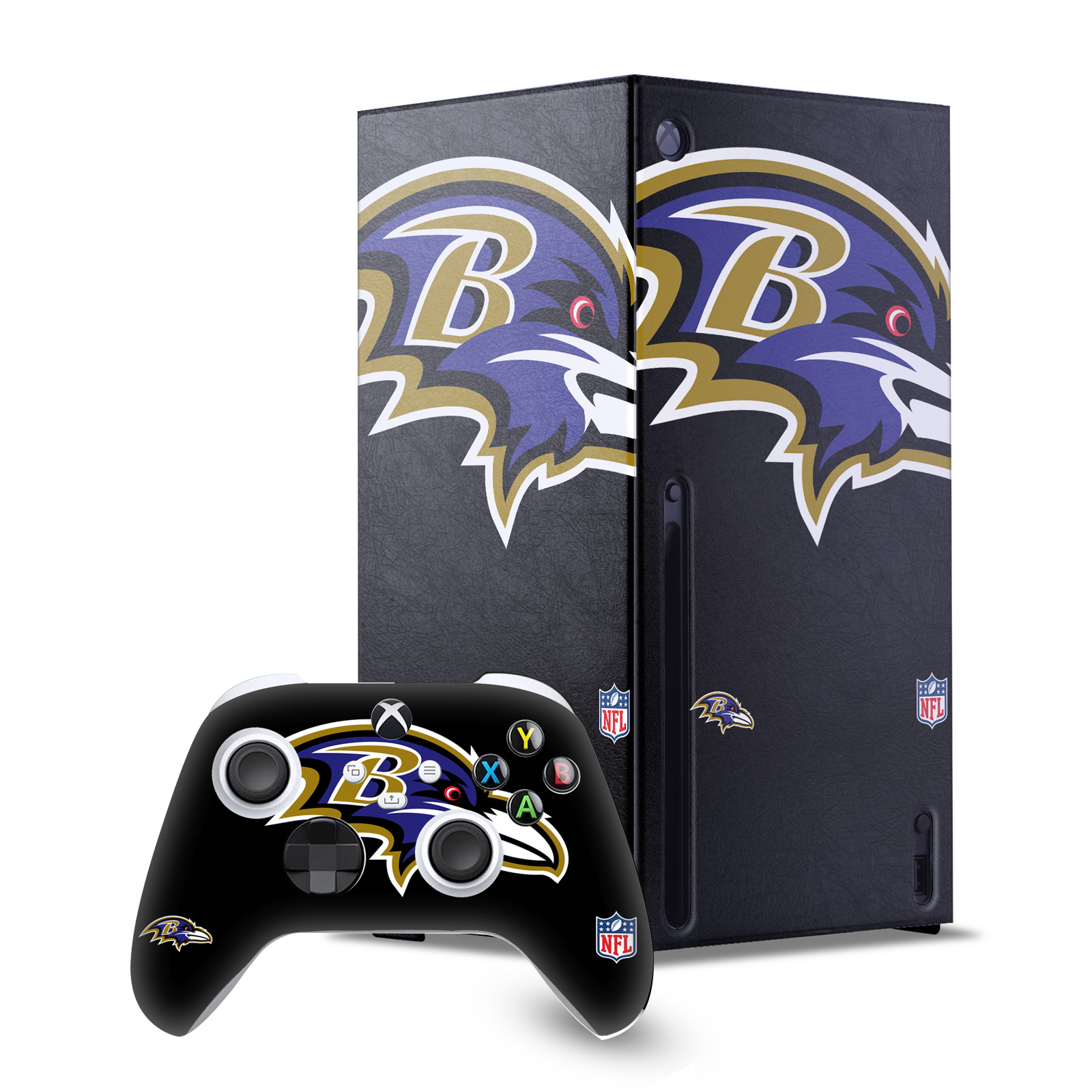 OFFICIAL NFL BALTIMORE RAVENS CONSOLE WRAP AND CONTROLLER SKIN FOR XBOX SERIES X