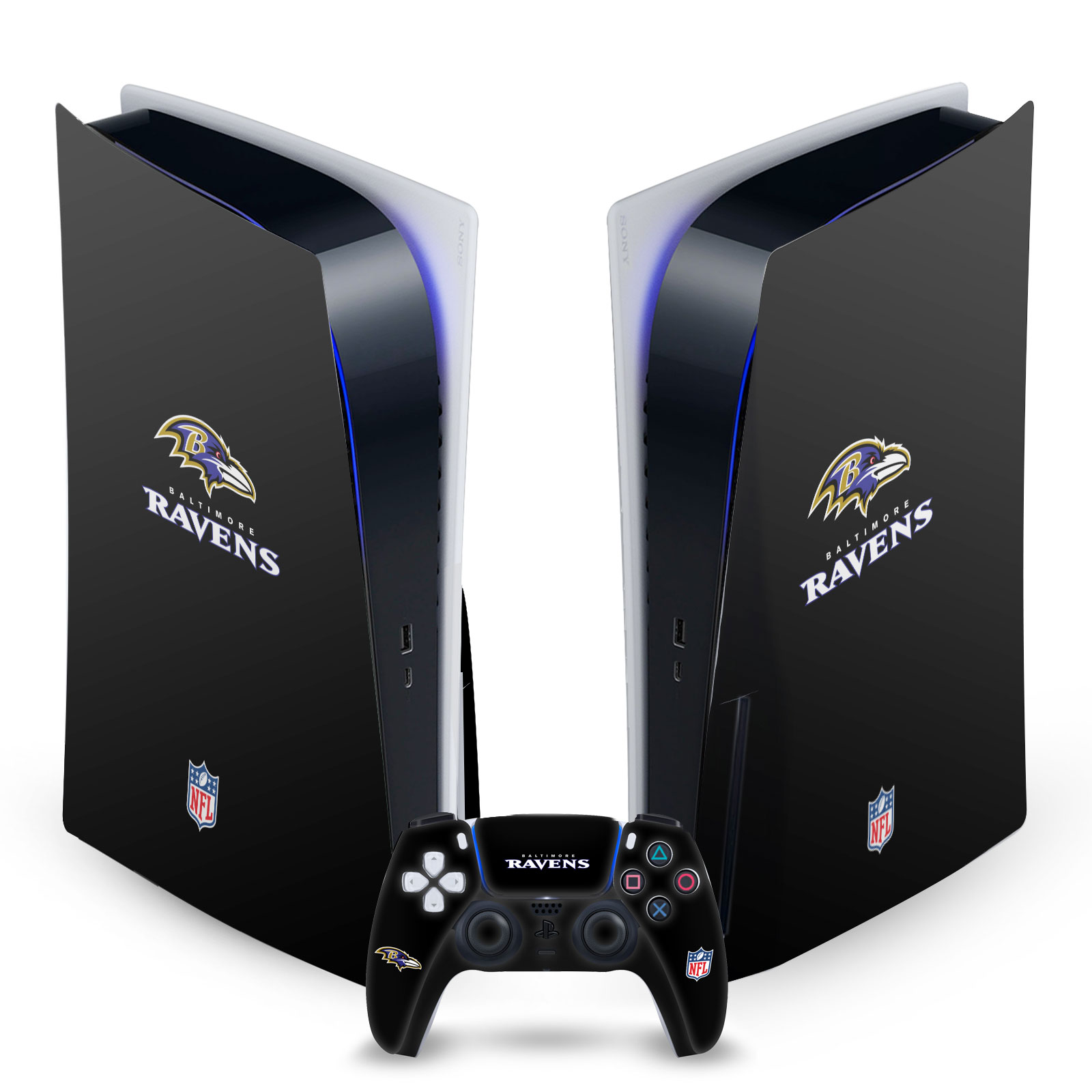 OFFICIAL NFL BALTIMORE RAVENS VINYL SKIN DECAL FOR SONY PS5 DISC EDITION BUNDLE