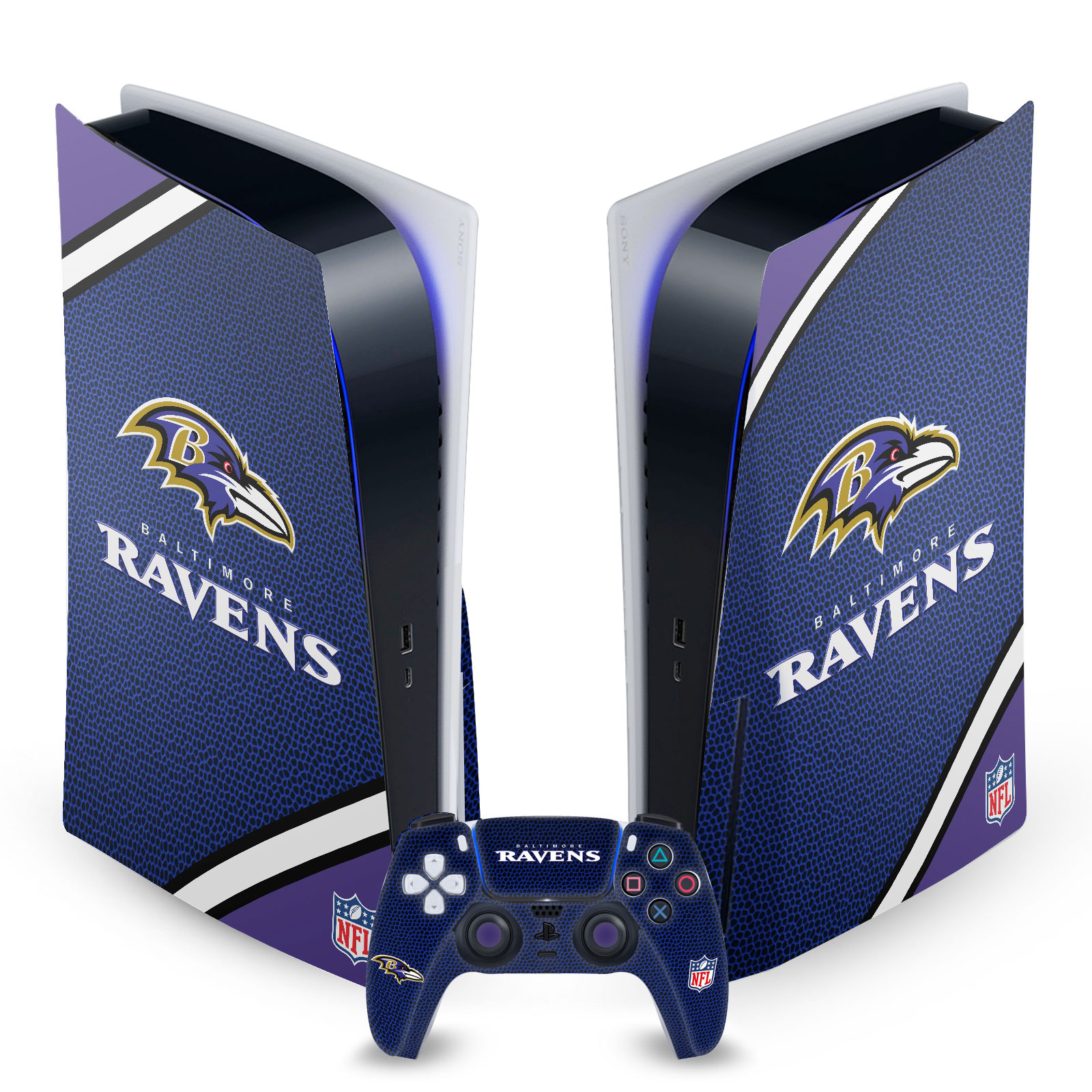 OFFICIAL NFL BALTIMORE RAVENS VINYL SKIN DECAL FOR SONY PS5 DISC EDITION BUNDLE