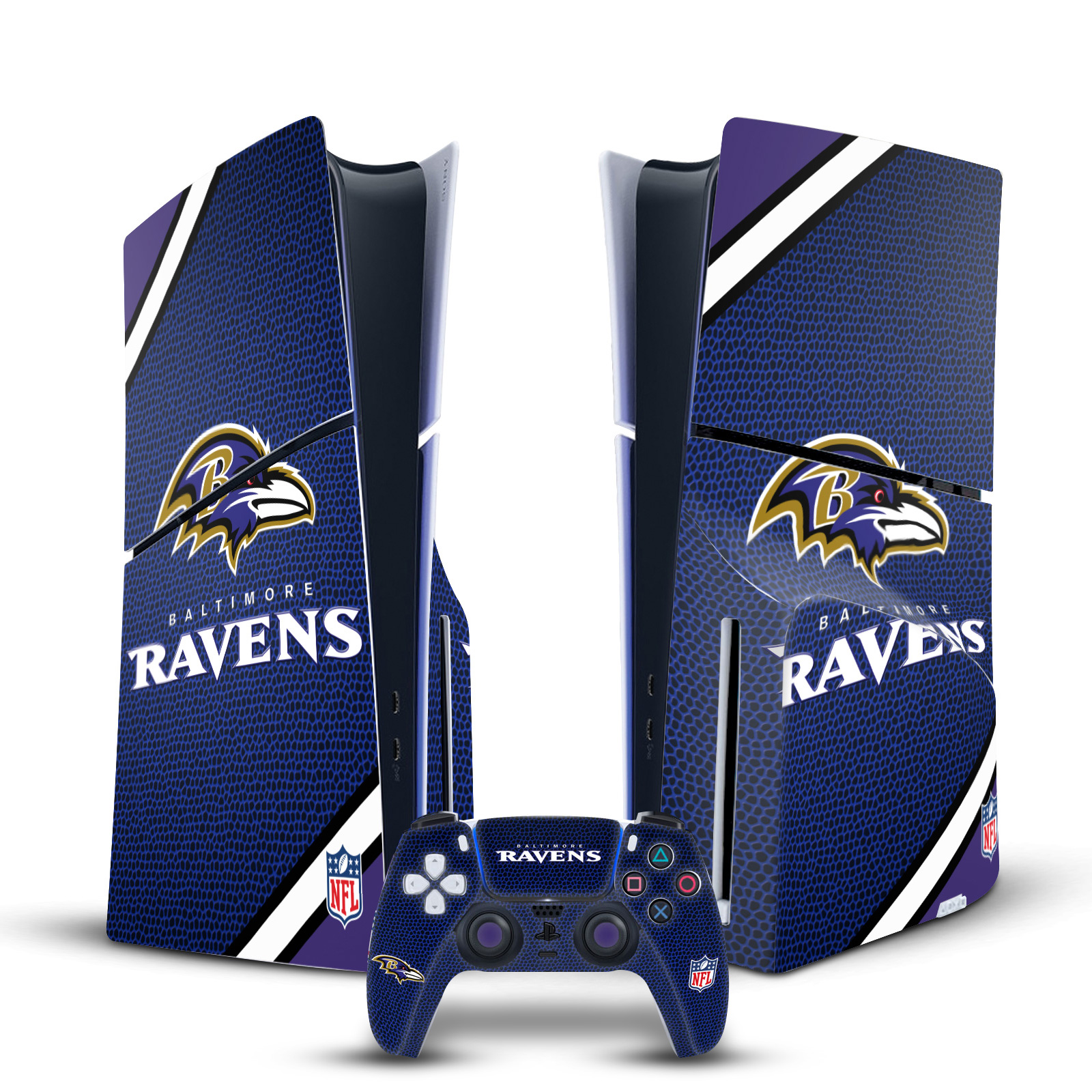 OFFICIAL NFL BALTIMORE RAVENS VINYL SKIN FOR PS5 SLIM DISC CONSOLE & CONTROLLER