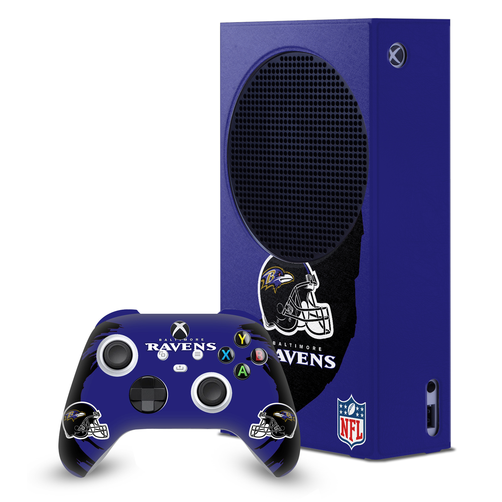 OFFICIAL NFL BALTIMORE RAVENS CONSOLE WRAP AND CONTROLLER SKIN FOR XBOX SERIES S