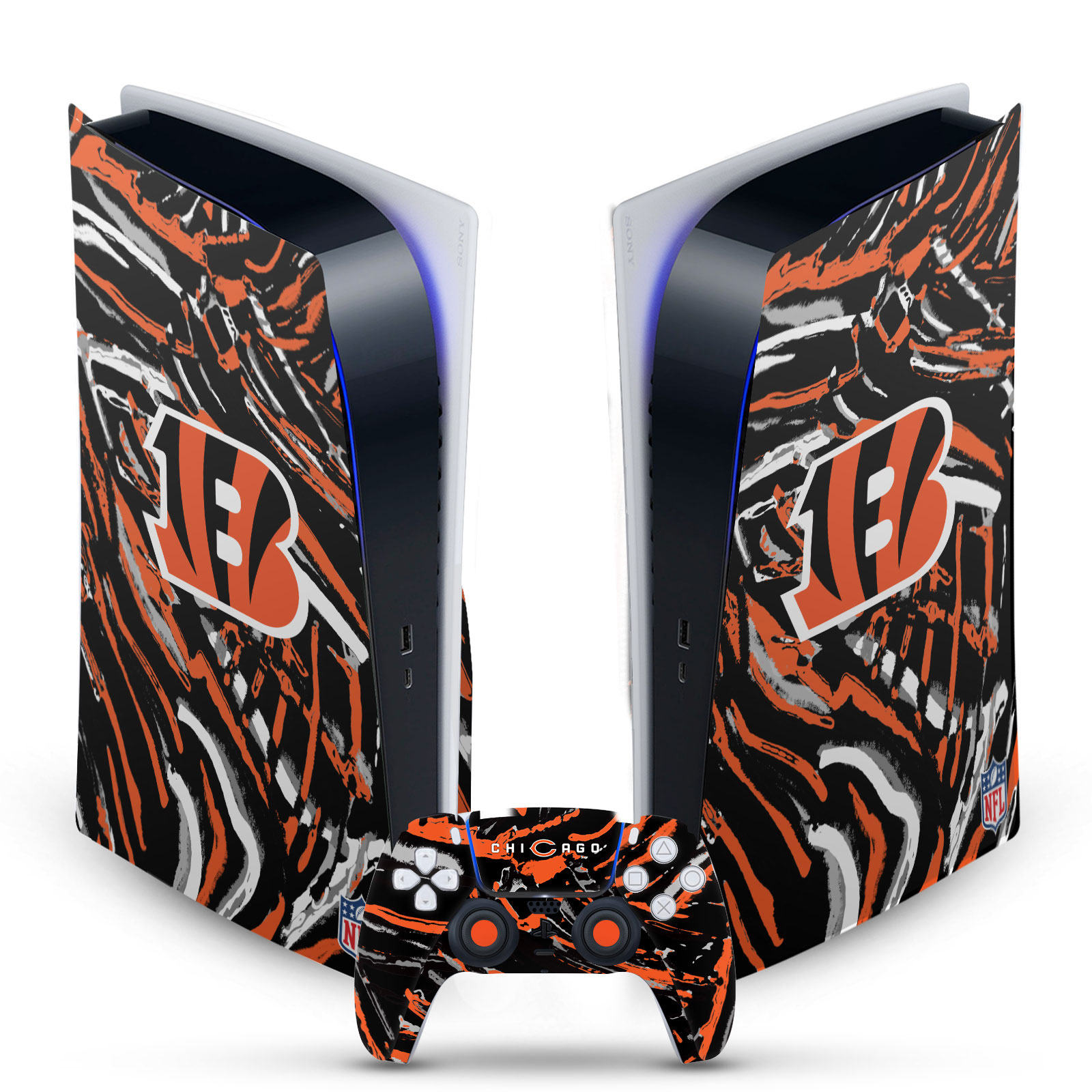 OFFICIAL NFL CINCINNATI BENGALS VINYL SKIN FOR SONY PS5 DIGITAL EDITION BUNDLE