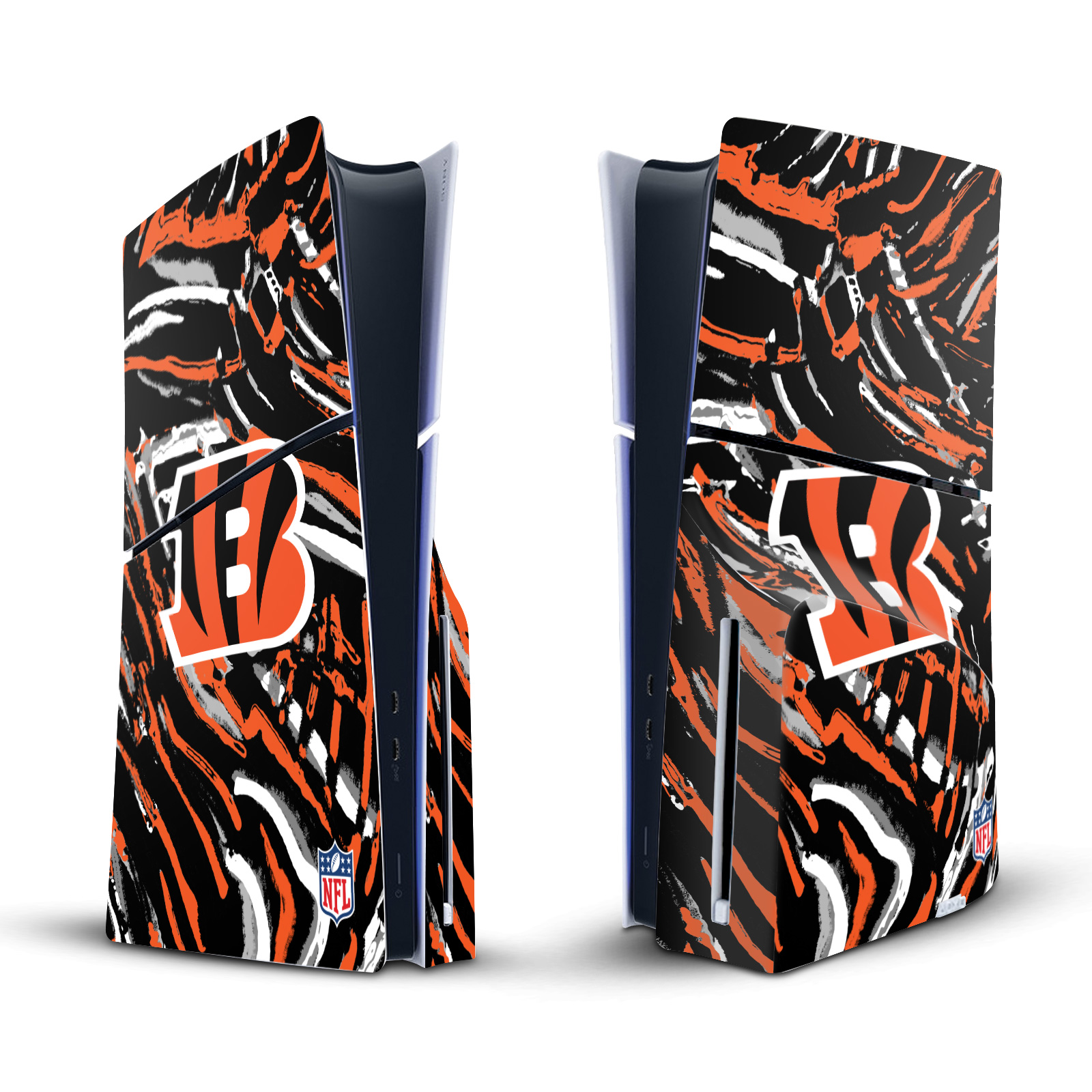 NFL CINCINNATI BENGALS VINYL SKIN FOR SONY PS5 SLIM DISC EDITION CONSOLE