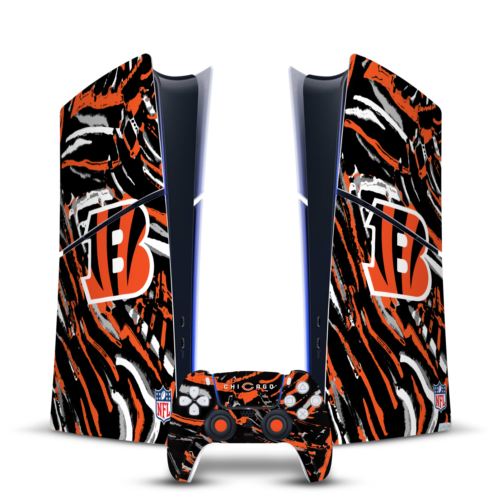 NFL CINCINNATI BENGALS VINYL SKIN FOR PS5 SLIM DIGITAL CONSOLE & CONTROLLER