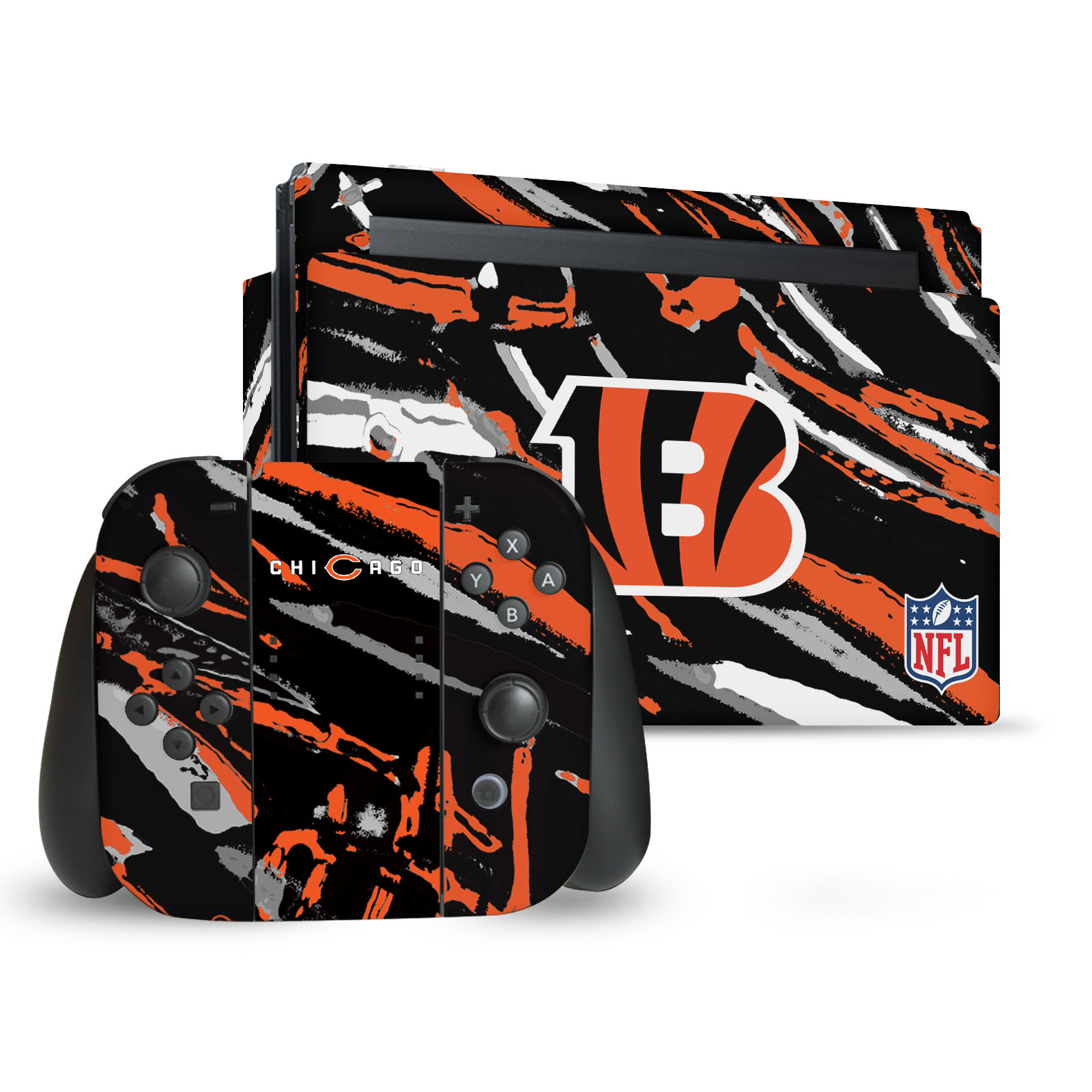 OFFICIAL NFL CINCINNATI BENGALS VINYL SKIN DECAL FOR NINTENDO SWITCH BUNDLE