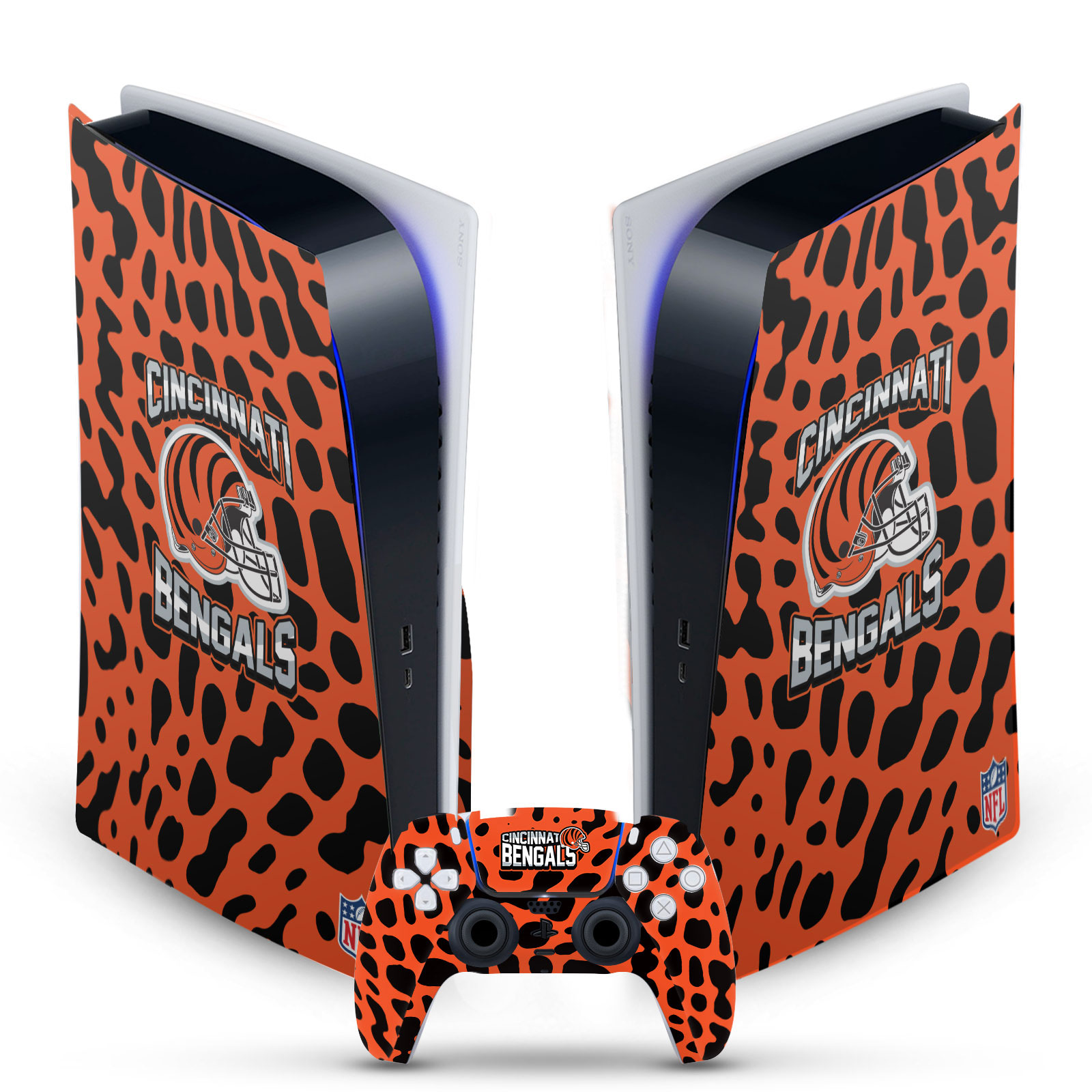 OFFICIAL NFL CINCINNATI BENGALS VINYL SKIN FOR SONY PS5 DIGITAL EDITION BUNDLE