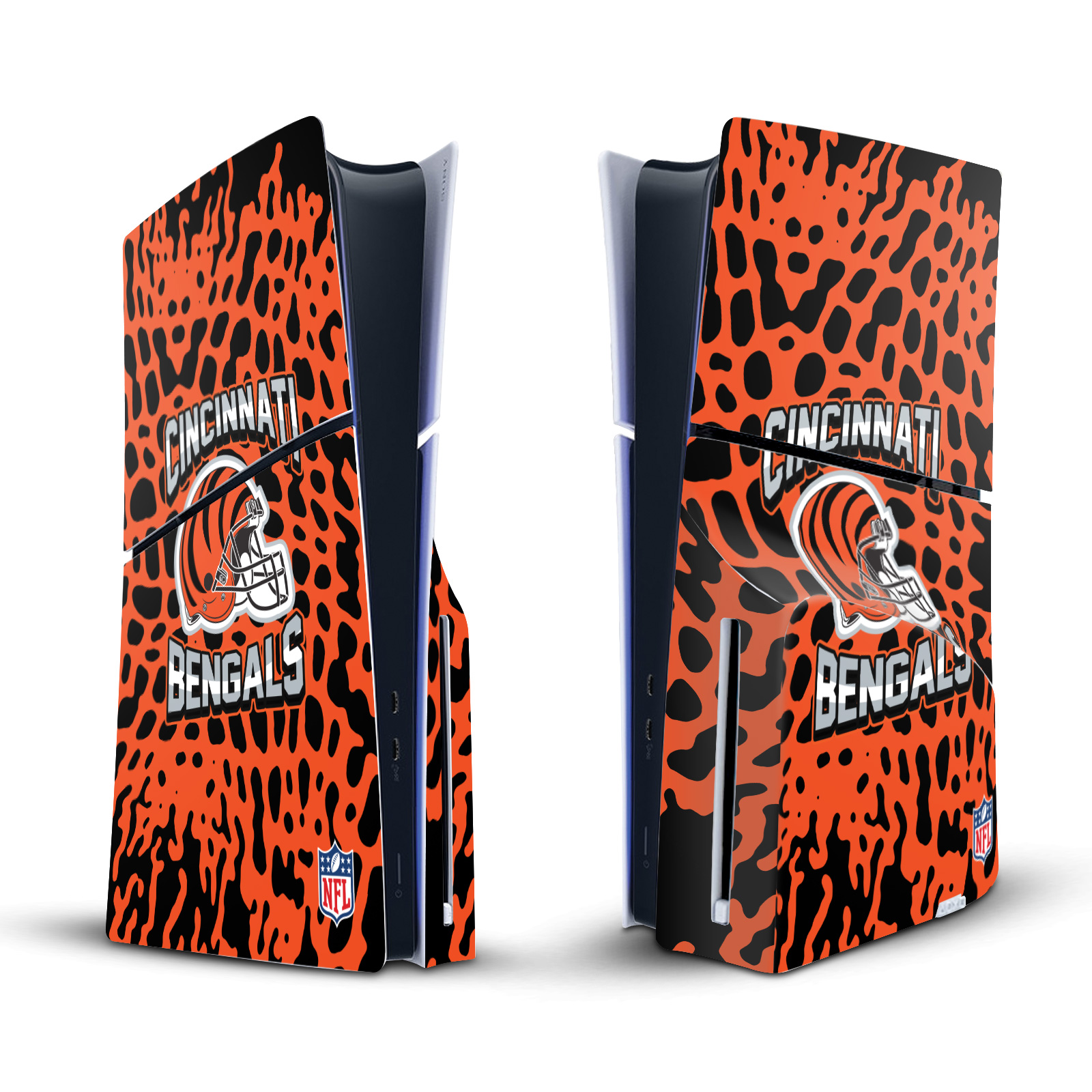 NFL CINCINNATI BENGALS VINYL SKIN FOR SONY PS5 SLIM DISC EDITION CONSOLE