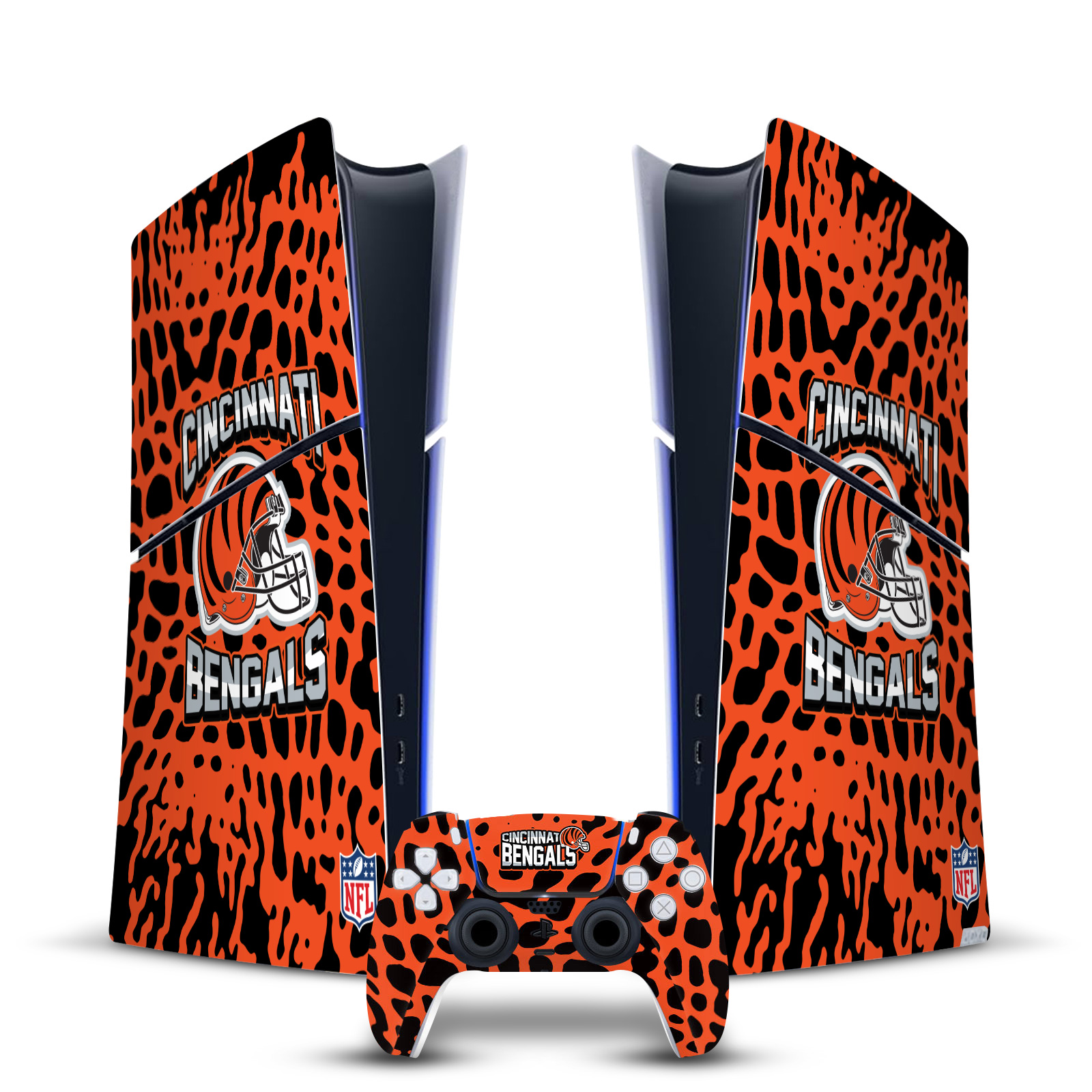 NFL CINCINNATI BENGALS VINYL SKIN FOR PS5 SLIM DIGITAL CONSOLE & CONTROLLER