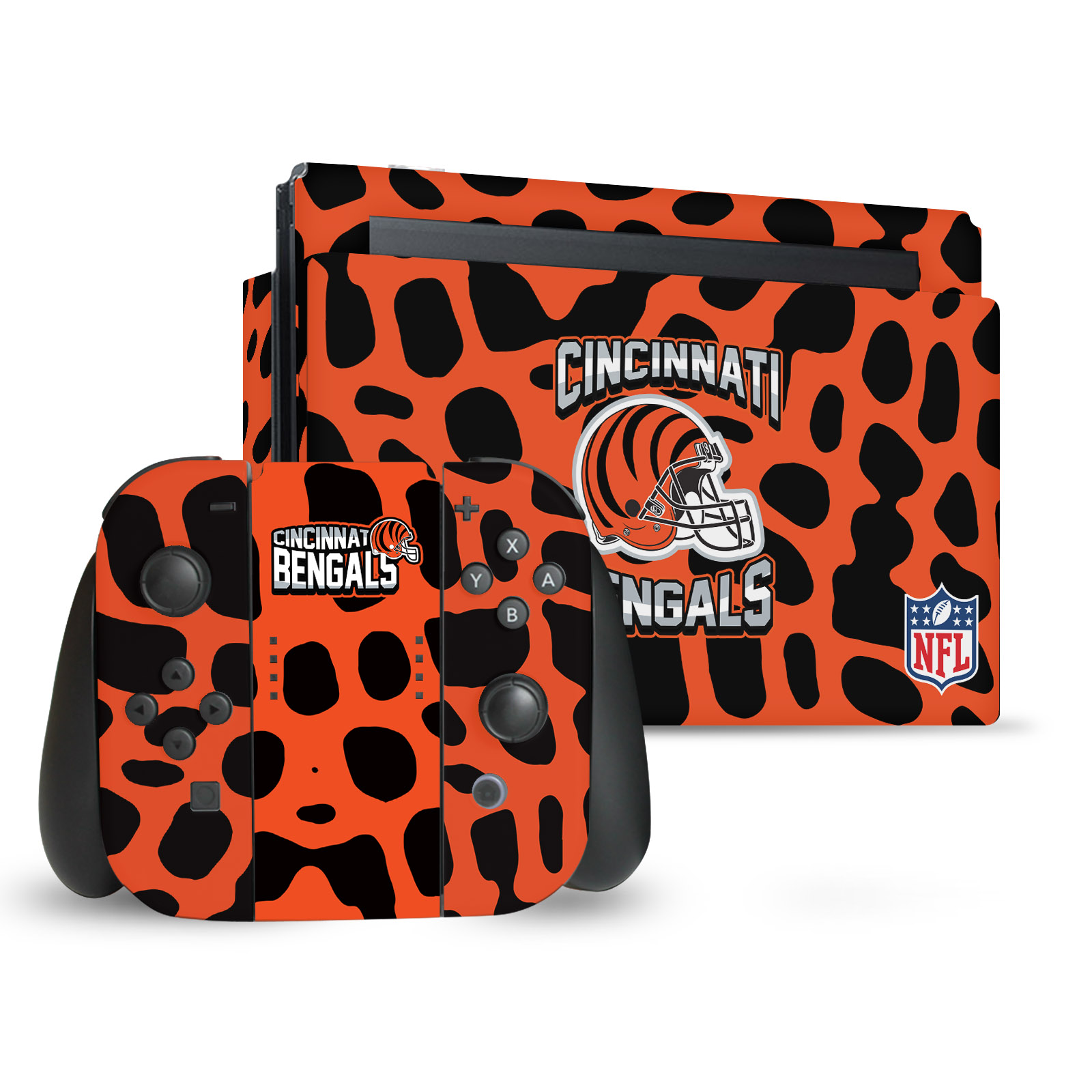 OFFICIAL NFL CINCINNATI BENGALS VINYL SKIN DECAL FOR NINTENDO SWITCH BUNDLE