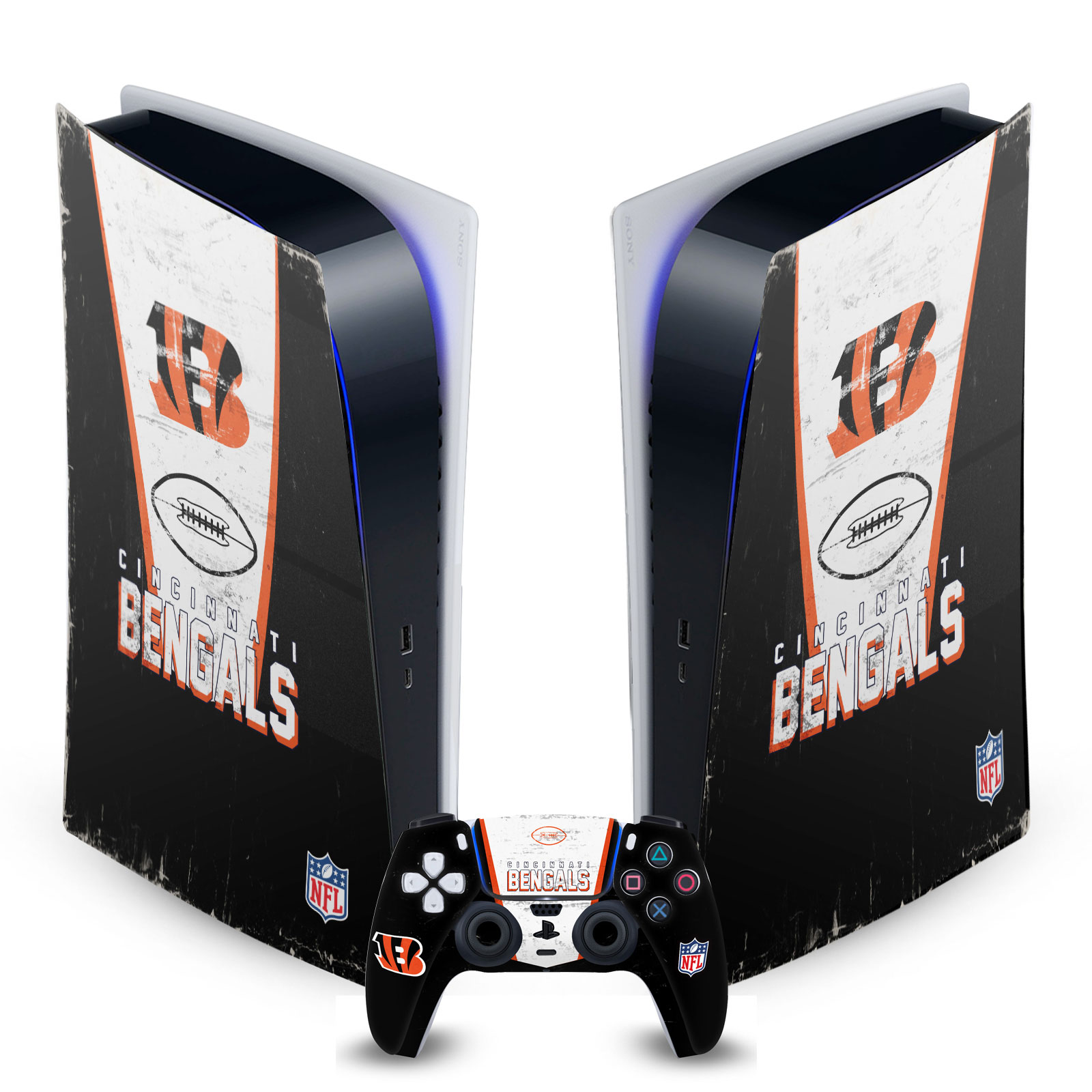 OFFICIAL NFL CINCINNATI BENGALS VINYL SKIN FOR SONY PS5 DIGITAL EDITION BUNDLE