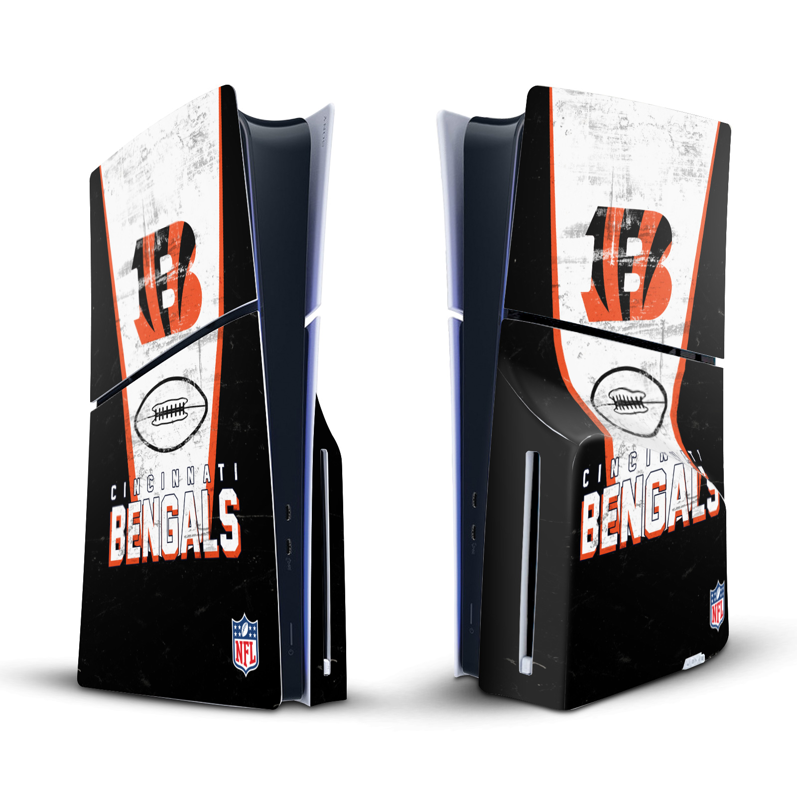 NFL CINCINNATI BENGALS VINYL SKIN FOR SONY PS5 SLIM DISC EDITION CONSOLE