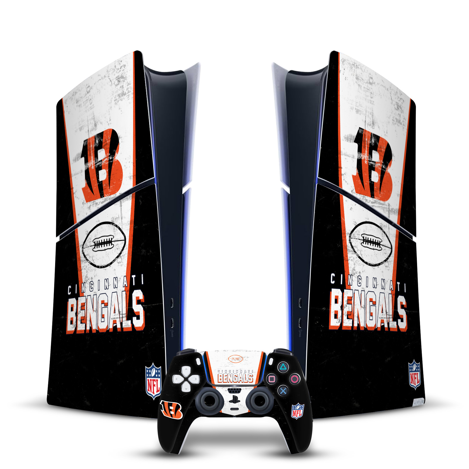 NFL CINCINNATI BENGALS VINYL SKIN FOR PS5 SLIM DIGITAL CONSOLE & CONTROLLER