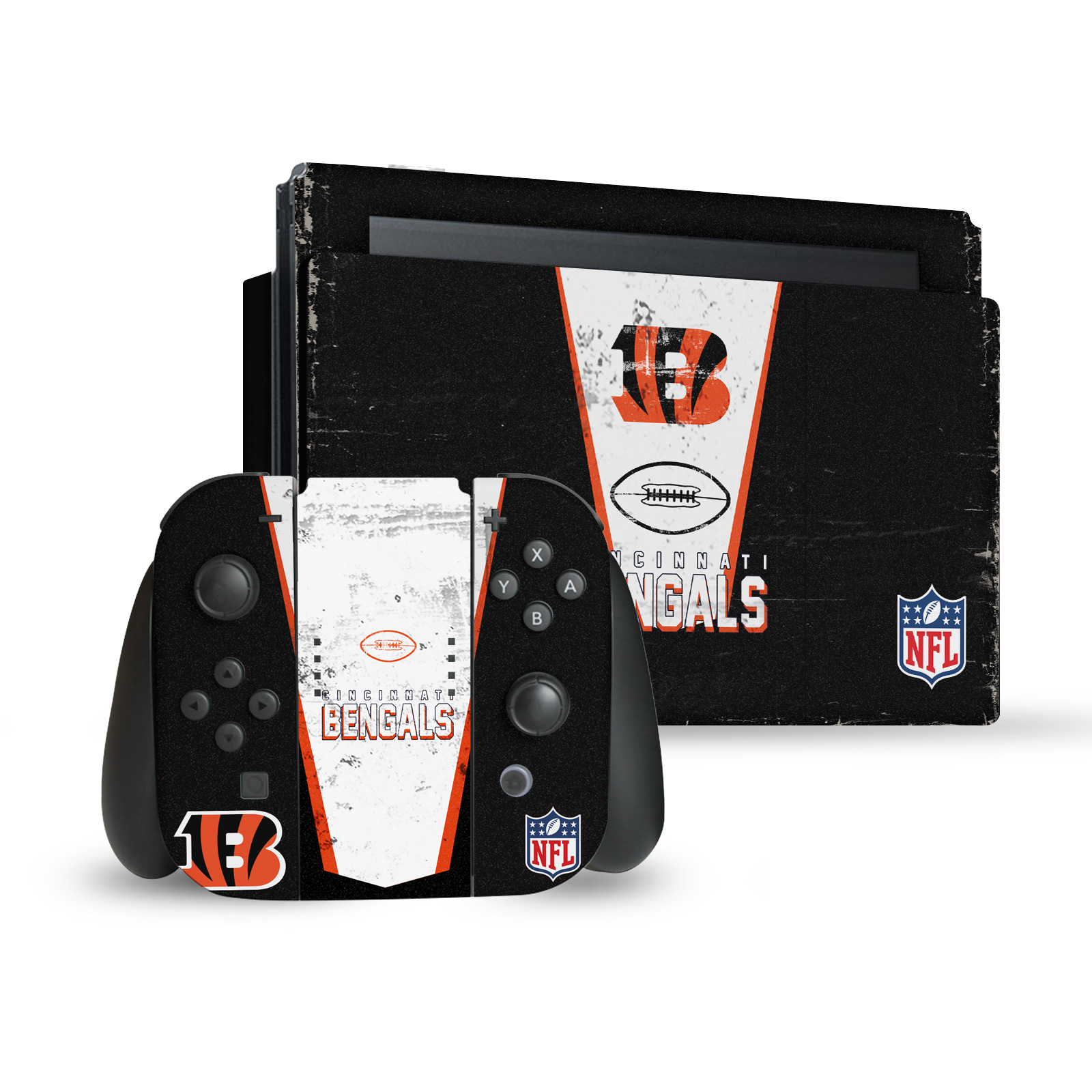 OFFICIAL NFL CINCINNATI BENGALS VINYL SKIN DECAL FOR NINTENDO SWITCH BUNDLE