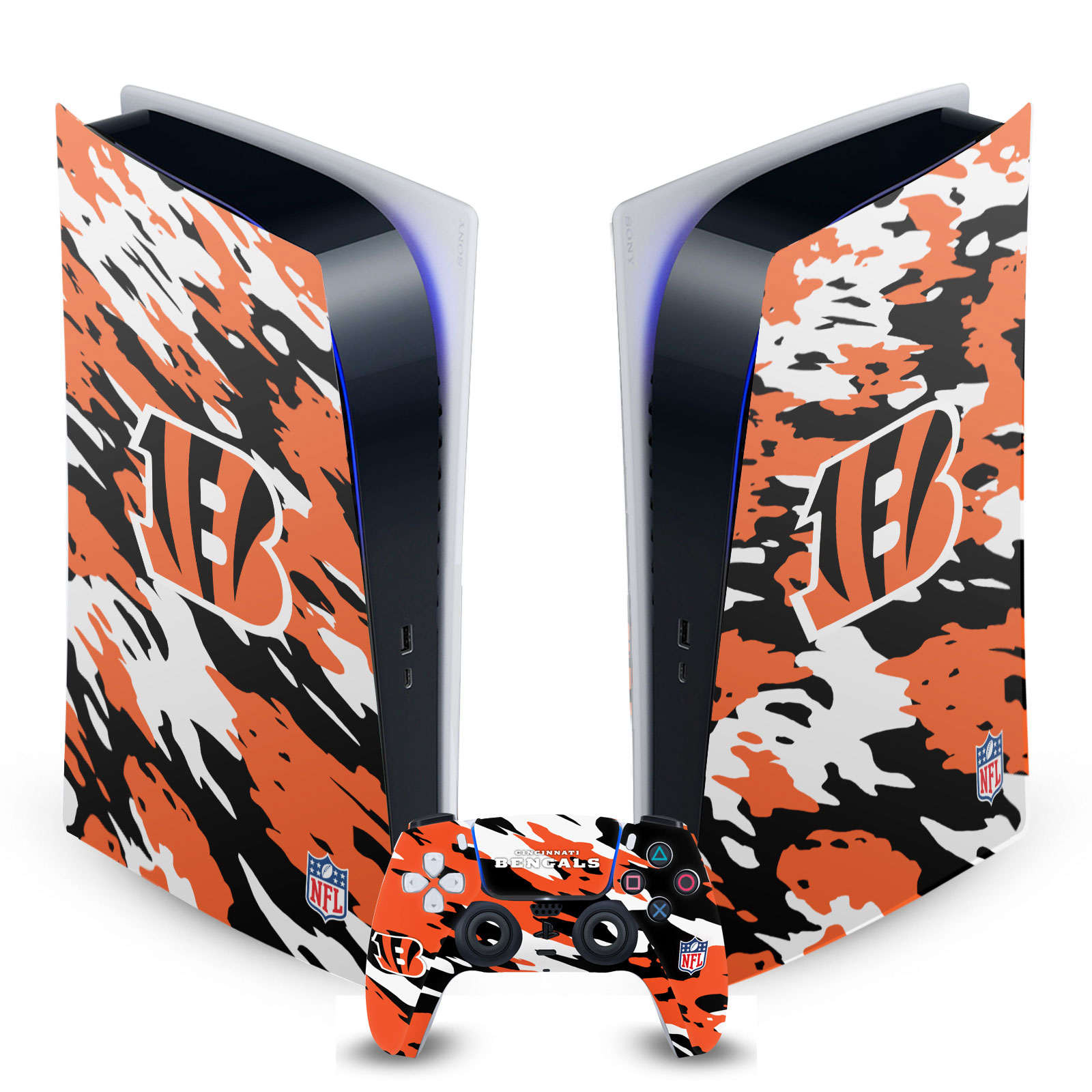 OFFICIAL NFL CINCINNATI BENGALS VINYL SKIN FOR SONY PS5 DIGITAL EDITION BUNDLE