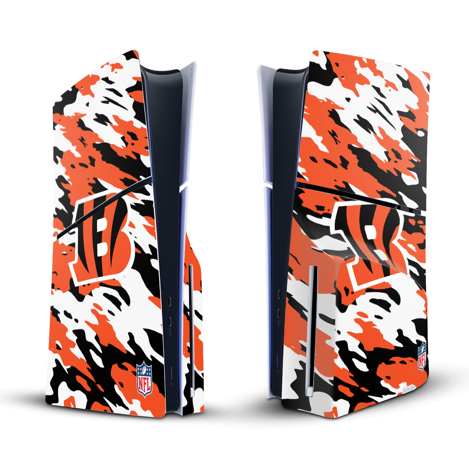 NFL CINCINNATI BENGALS VINYL SKIN FOR SONY PS5 SLIM DISC EDITION CONSOLE