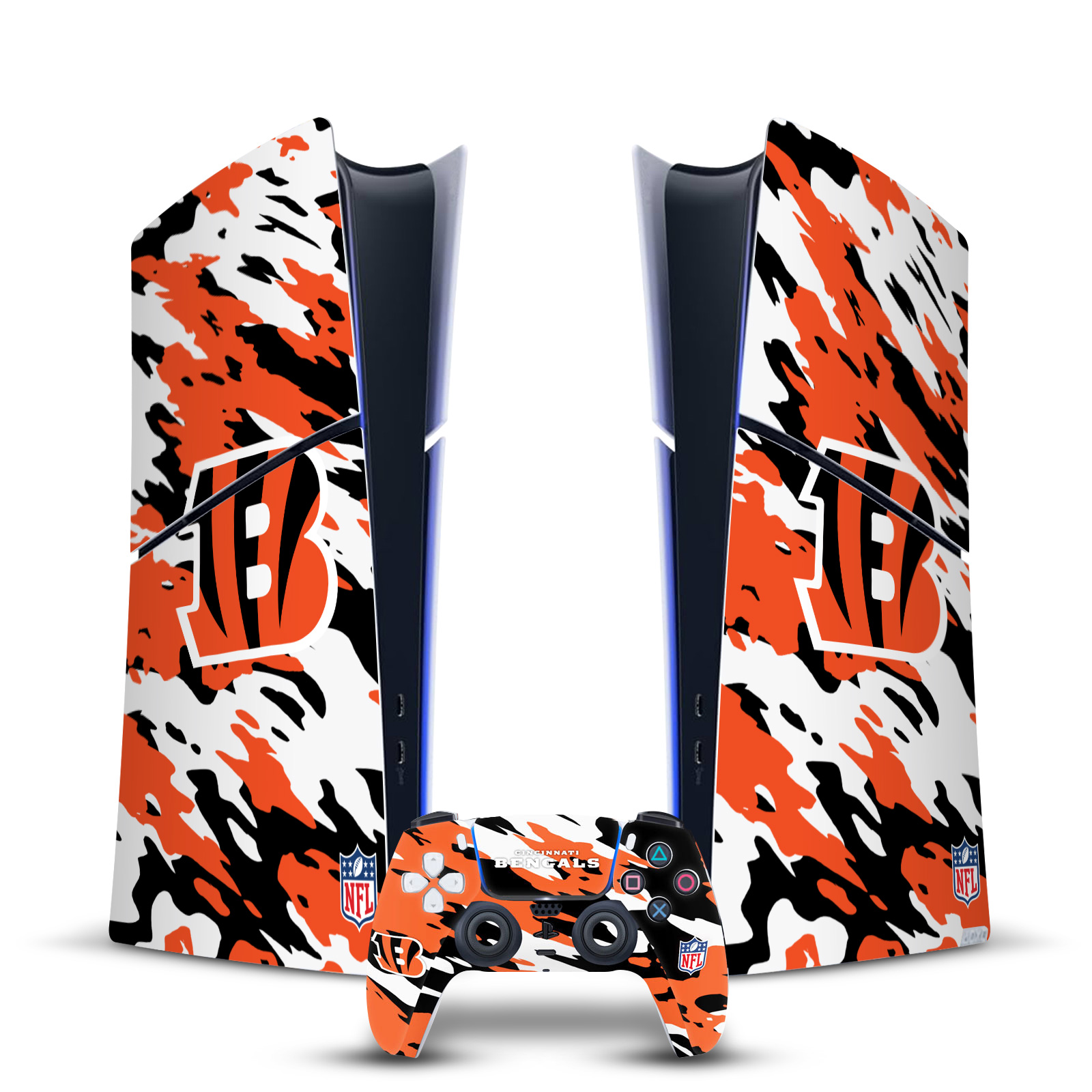 NFL CINCINNATI BENGALS VINYL SKIN FOR PS5 SLIM DIGITAL CONSOLE & CONTROLLER