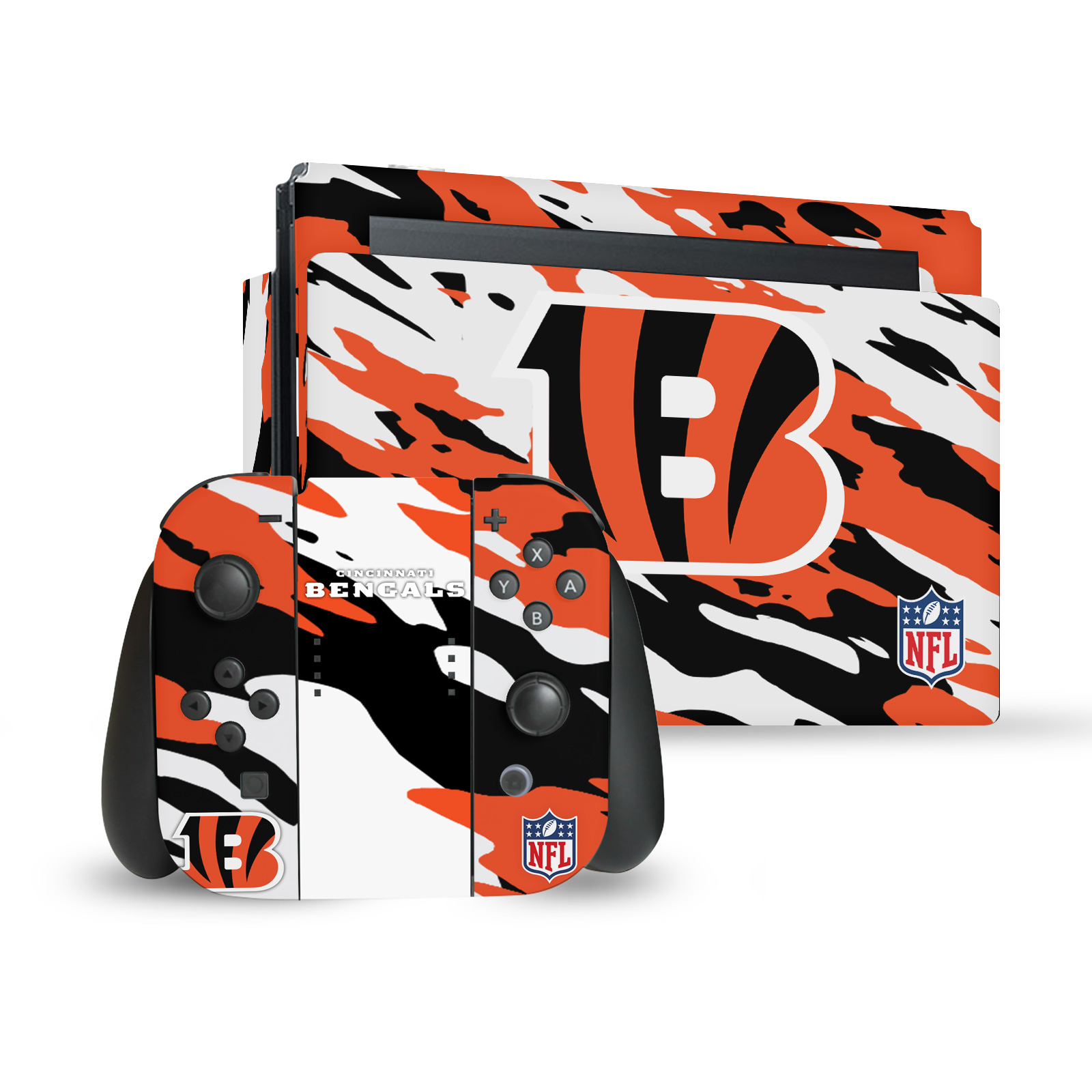 OFFICIAL NFL CINCINNATI BENGALS VINYL SKIN DECAL FOR NINTENDO SWITCH BUNDLE