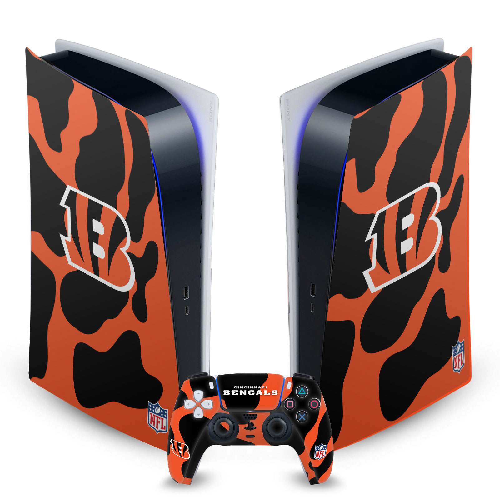 OFFICIAL NFL CINCINNATI BENGALS VINYL SKIN FOR SONY PS5 DIGITAL EDITION BUNDLE