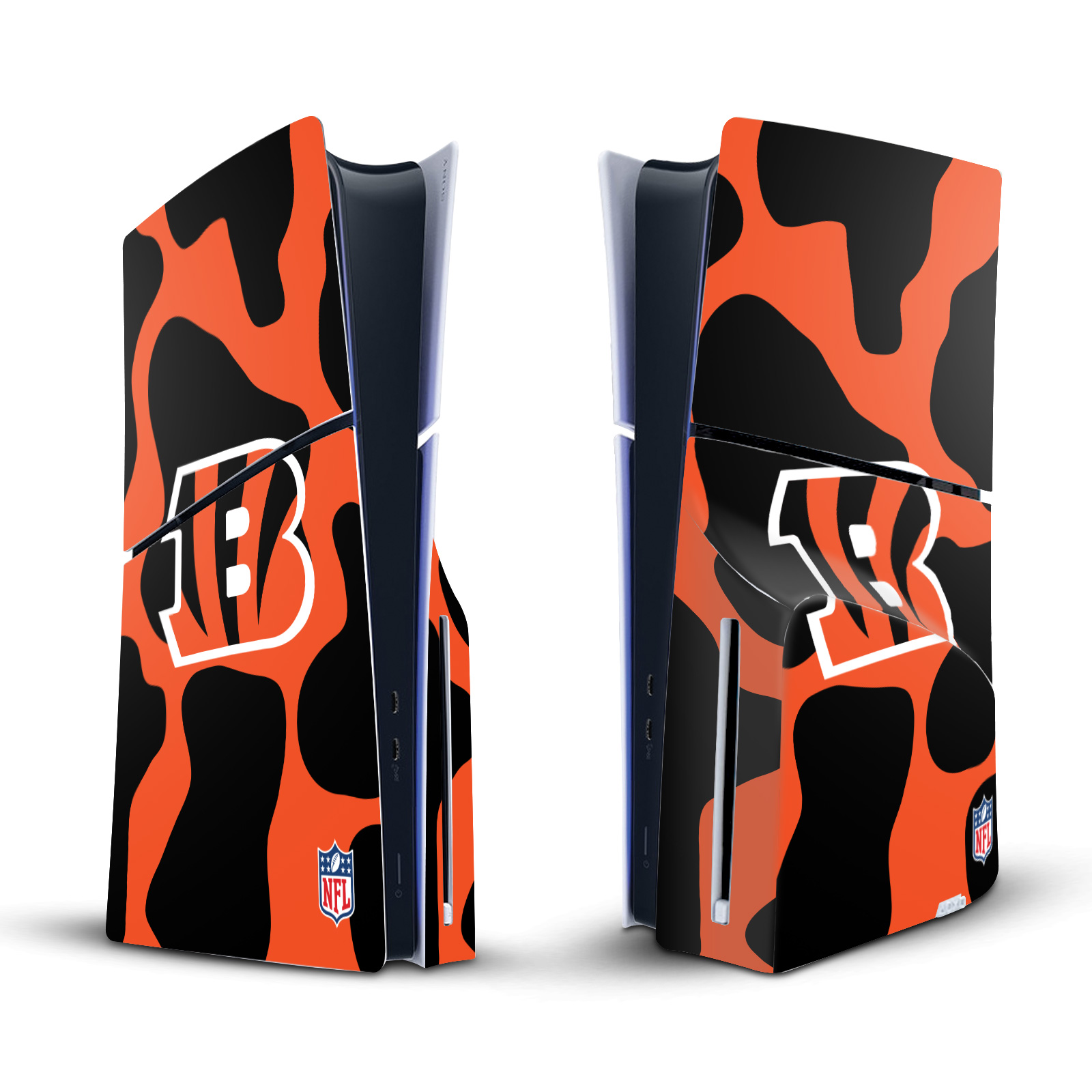 NFL CINCINNATI BENGALS VINYL SKIN FOR SONY PS5 SLIM DISC EDITION CONSOLE