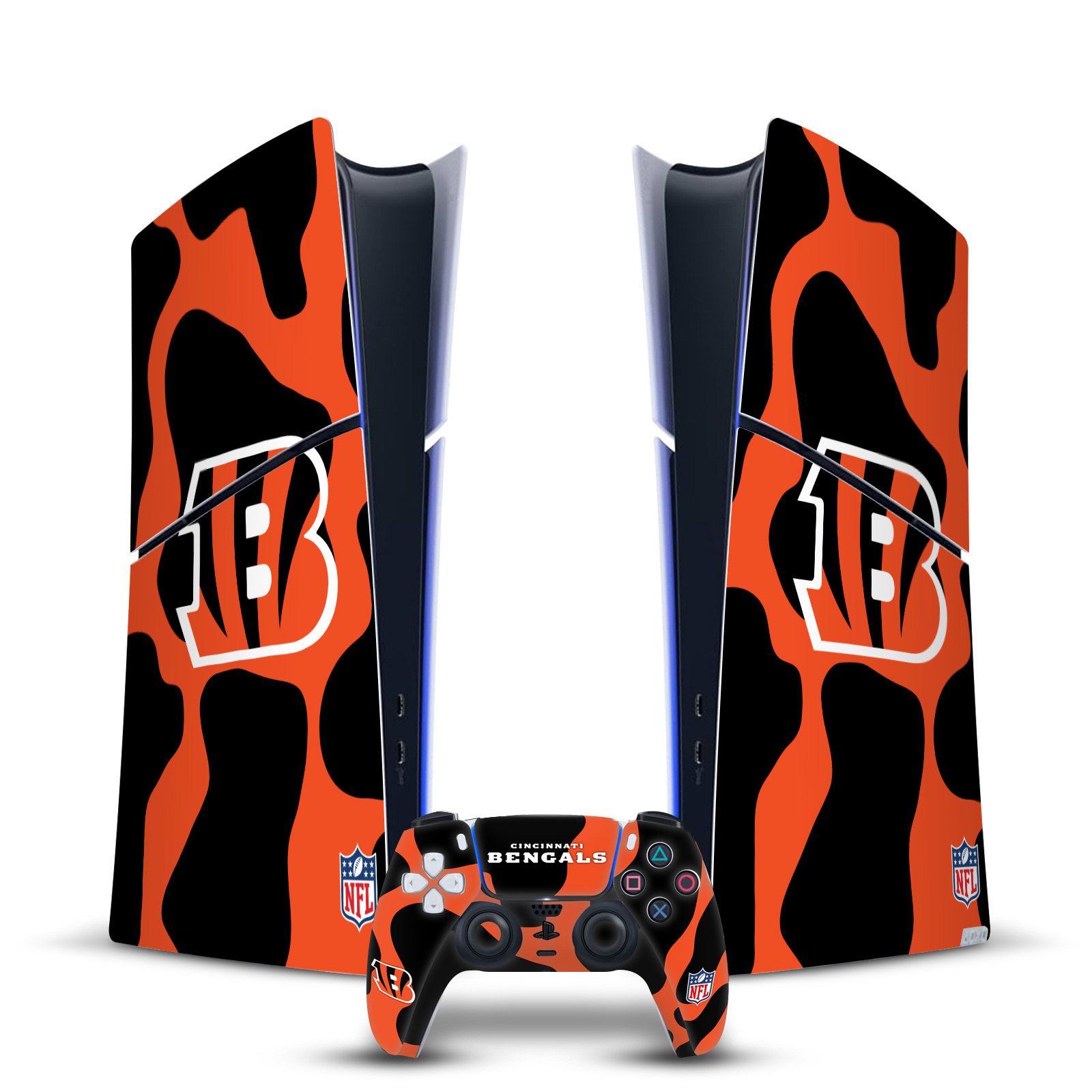 NFL CINCINNATI BENGALS VINYL SKIN FOR PS5 SLIM DIGITAL CONSOLE & CONTROLLER