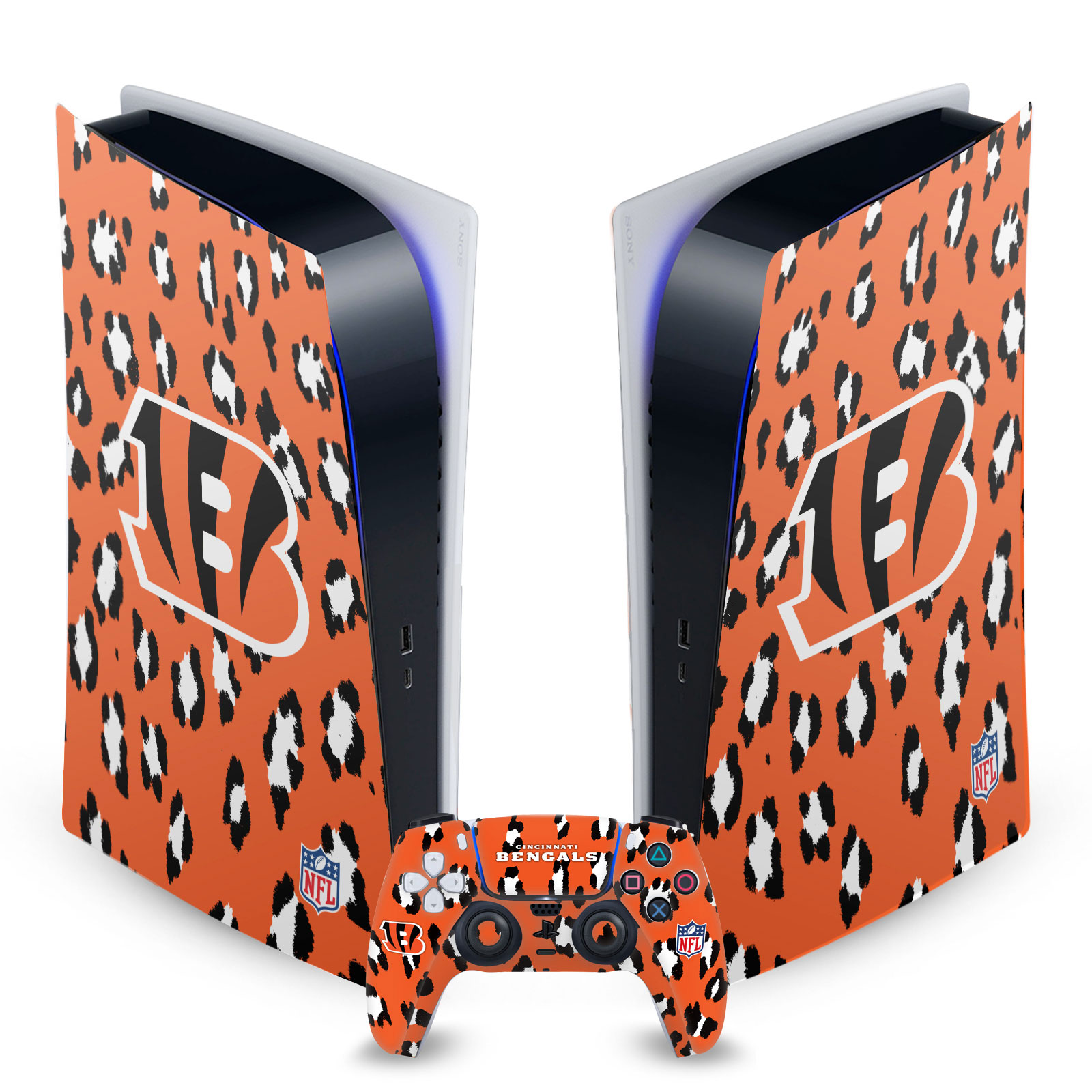 OFFICIAL NFL CINCINNATI BENGALS VINYL SKIN FOR SONY PS5 DIGITAL EDITION BUNDLE