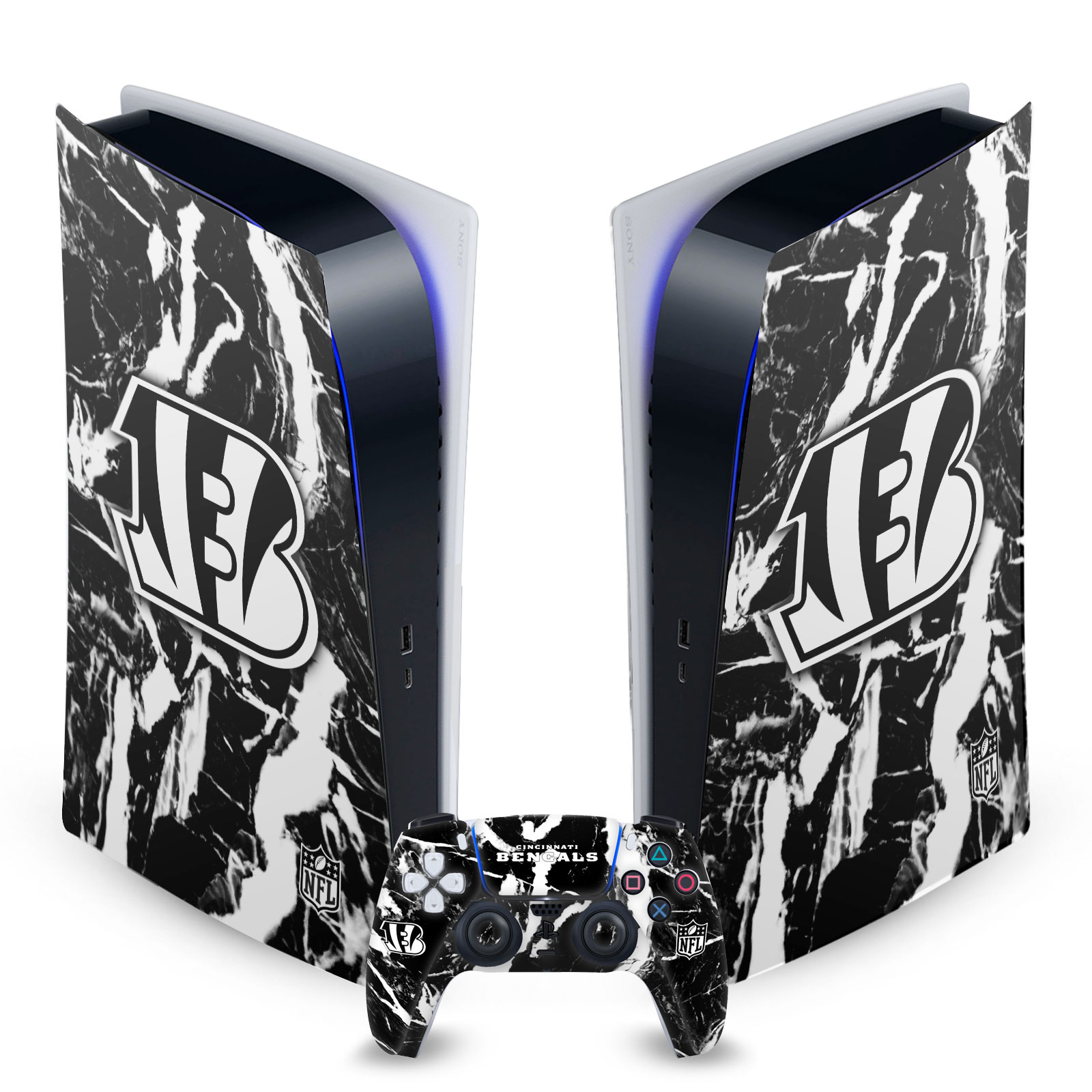 OFFICIAL NFL CINCINNATI BENGALS VINYL SKIN FOR SONY PS5 DIGITAL EDITION BUNDLE