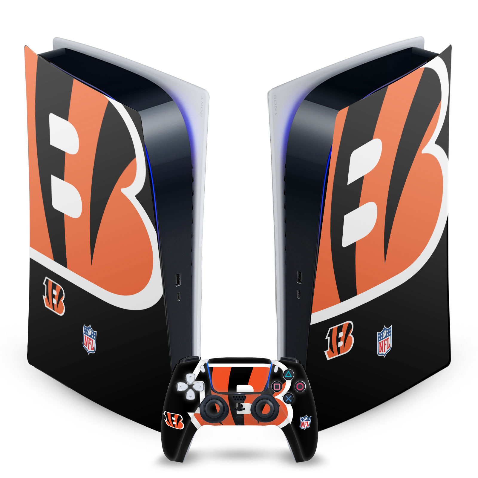 OFFICIAL NFL CINCINNATI BENGALS VINYL SKIN FOR SONY PS5 DIGITAL EDITION BUNDLE