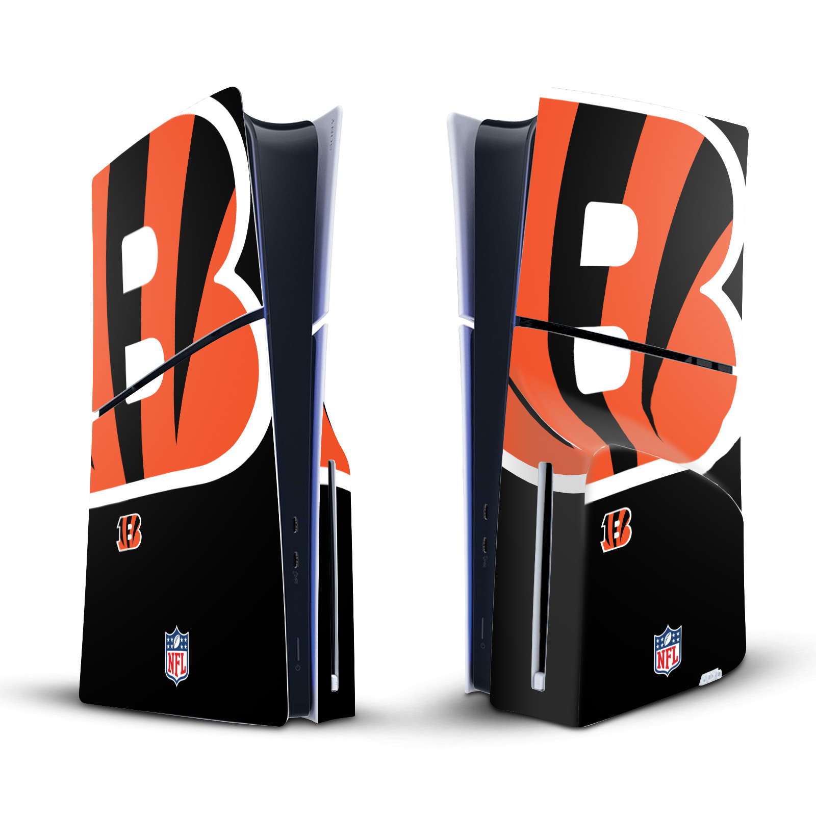 NFL CINCINNATI BENGALS VINYL SKIN FOR SONY PS5 SLIM DISC EDITION CONSOLE