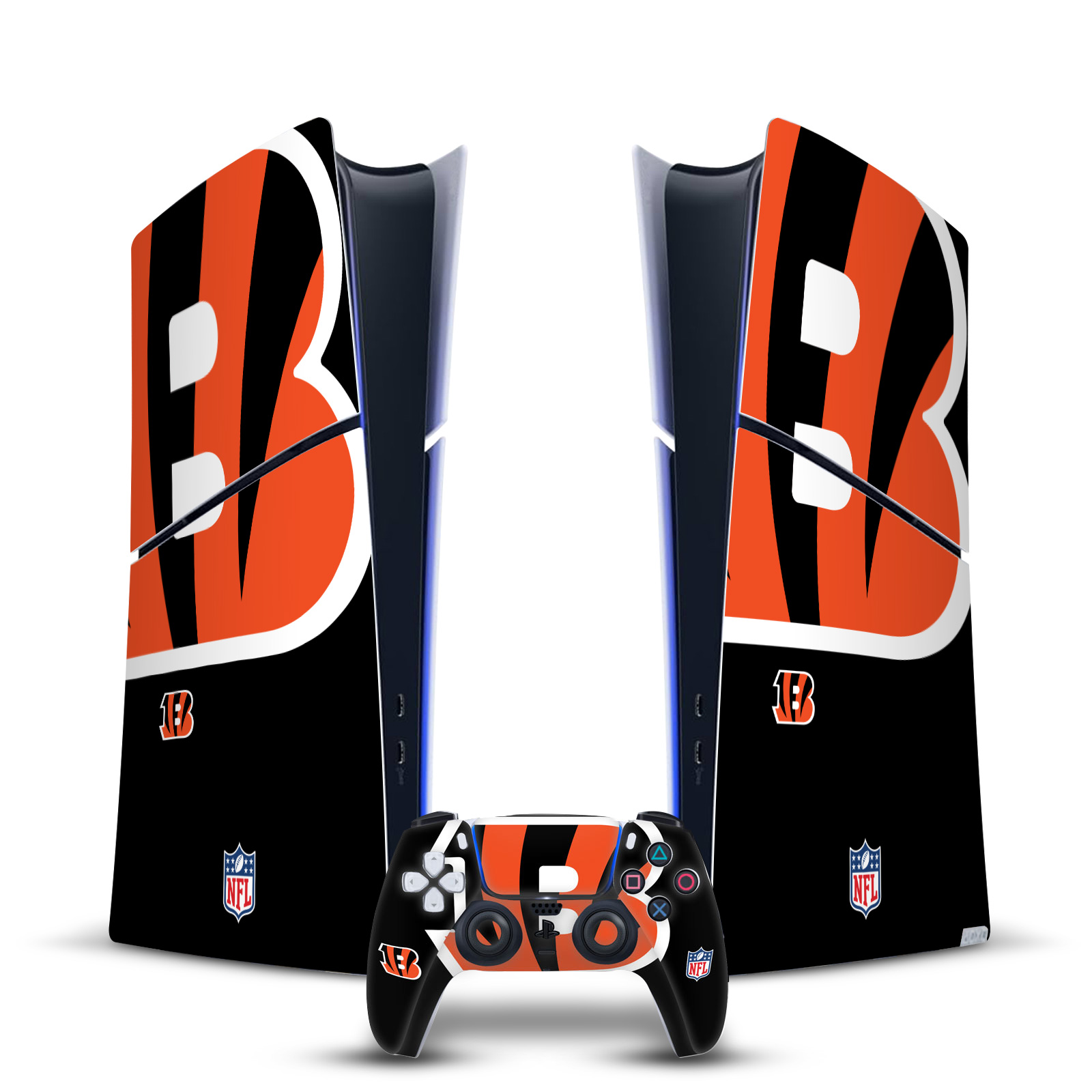 NFL CINCINNATI BENGALS VINYL SKIN FOR PS5 SLIM DIGITAL CONSOLE & CONTROLLER