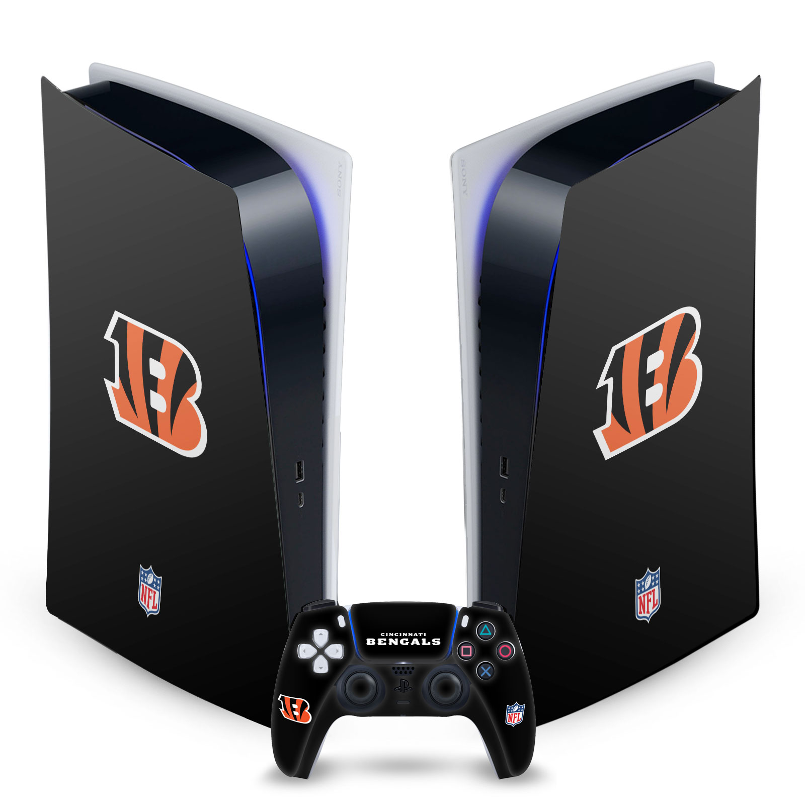 OFFICIAL NFL CINCINNATI BENGALS VINYL SKIN FOR SONY PS5 DIGITAL EDITION BUNDLE