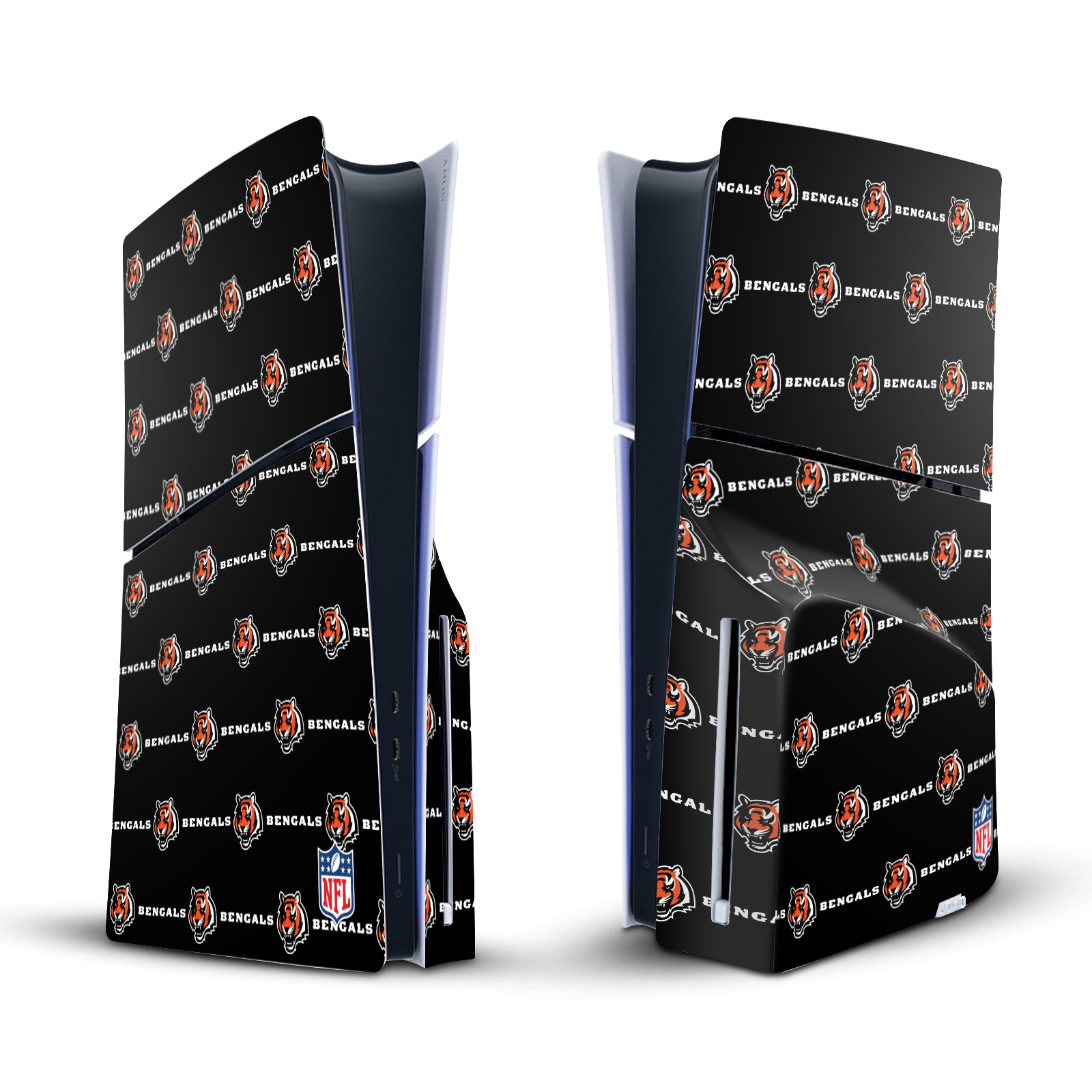 NFL CINCINNATI BENGALS VINYL SKIN FOR SONY PS5 SLIM DISC EDITION CONSOLE