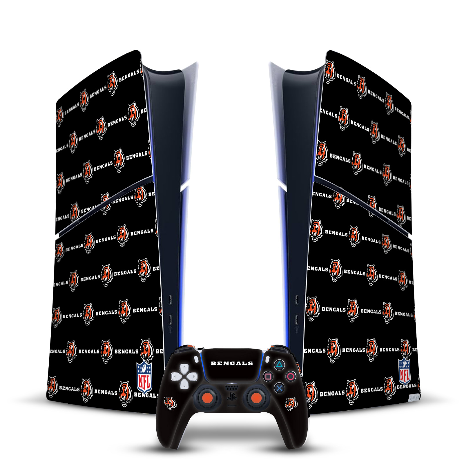 NFL CINCINNATI BENGALS VINYL SKIN FOR PS5 SLIM DIGITAL CONSOLE & CONTROLLER