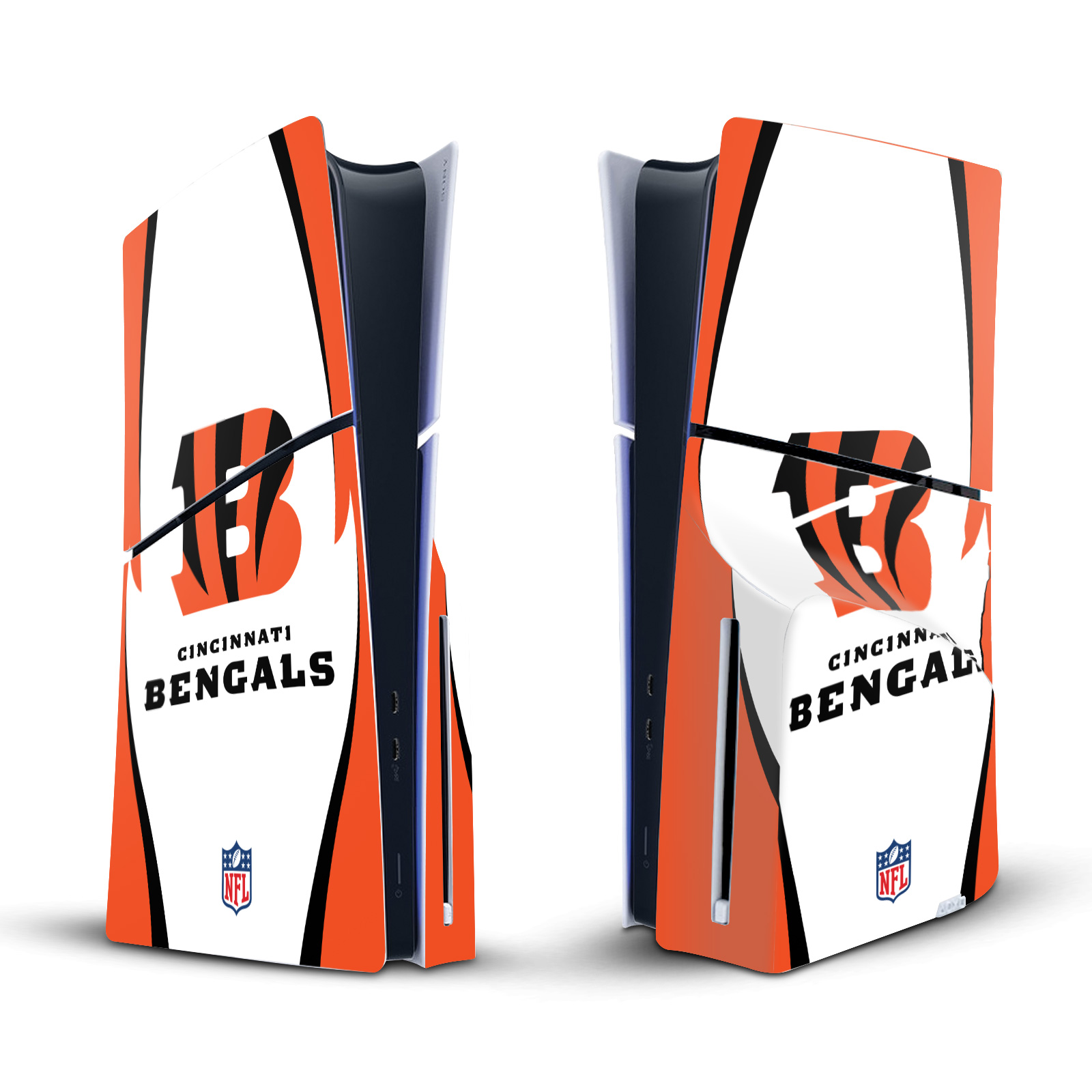 NFL CINCINNATI BENGALS VINYL SKIN FOR SONY PS5 SLIM DISC EDITION CONSOLE