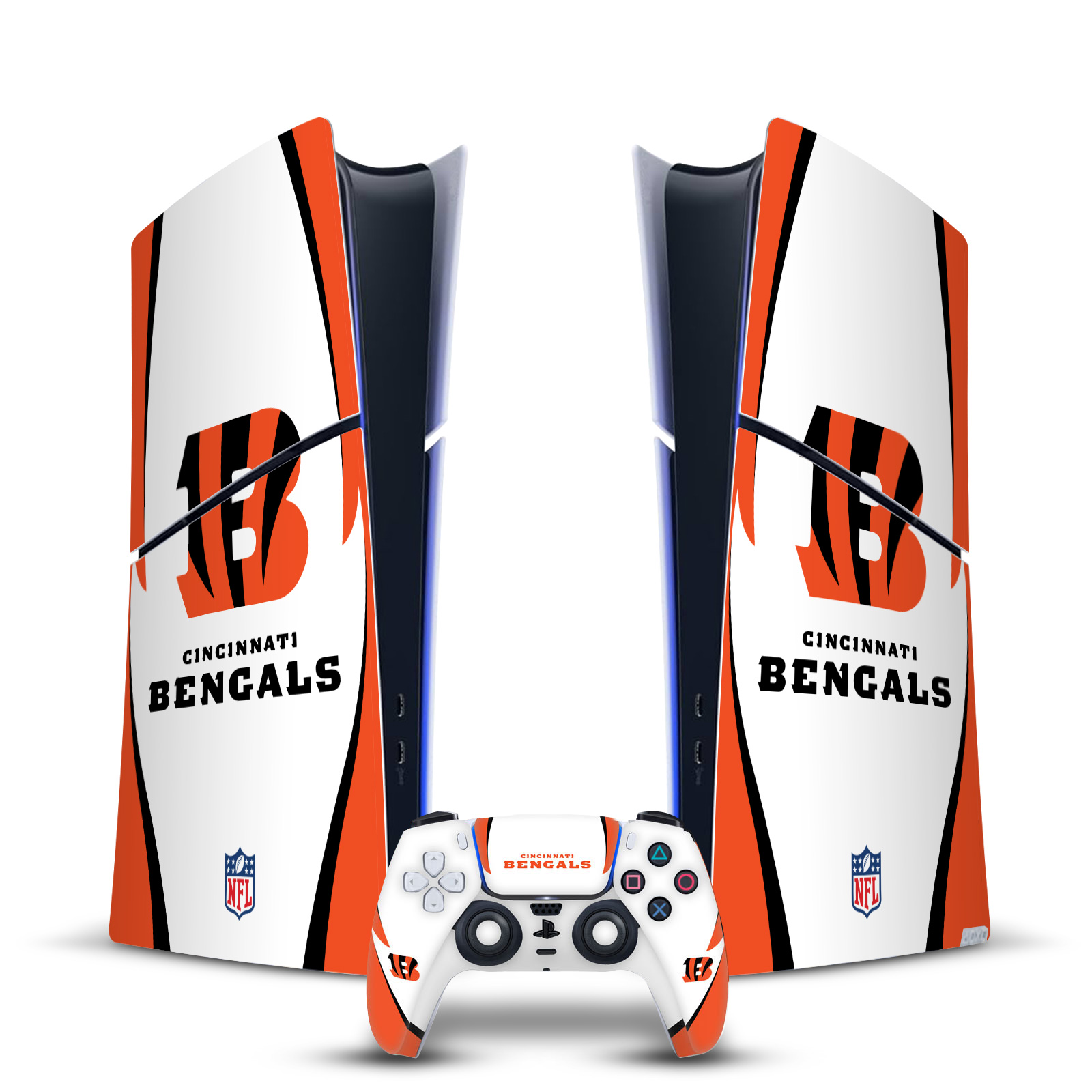 NFL CINCINNATI BENGALS VINYL SKIN FOR PS5 SLIM DIGITAL CONSOLE & CONTROLLER