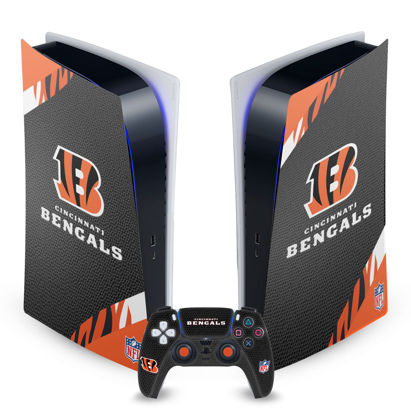 OFFICIAL NFL CINCINNATI BENGALS VINYL SKIN FOR SONY PS5 DIGITAL EDITION BUNDLE