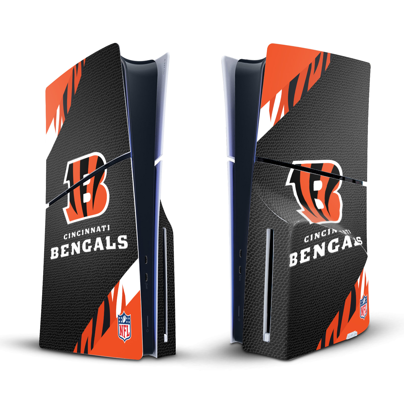 NFL CINCINNATI BENGALS VINYL SKIN FOR SONY PS5 SLIM DISC EDITION CONSOLE