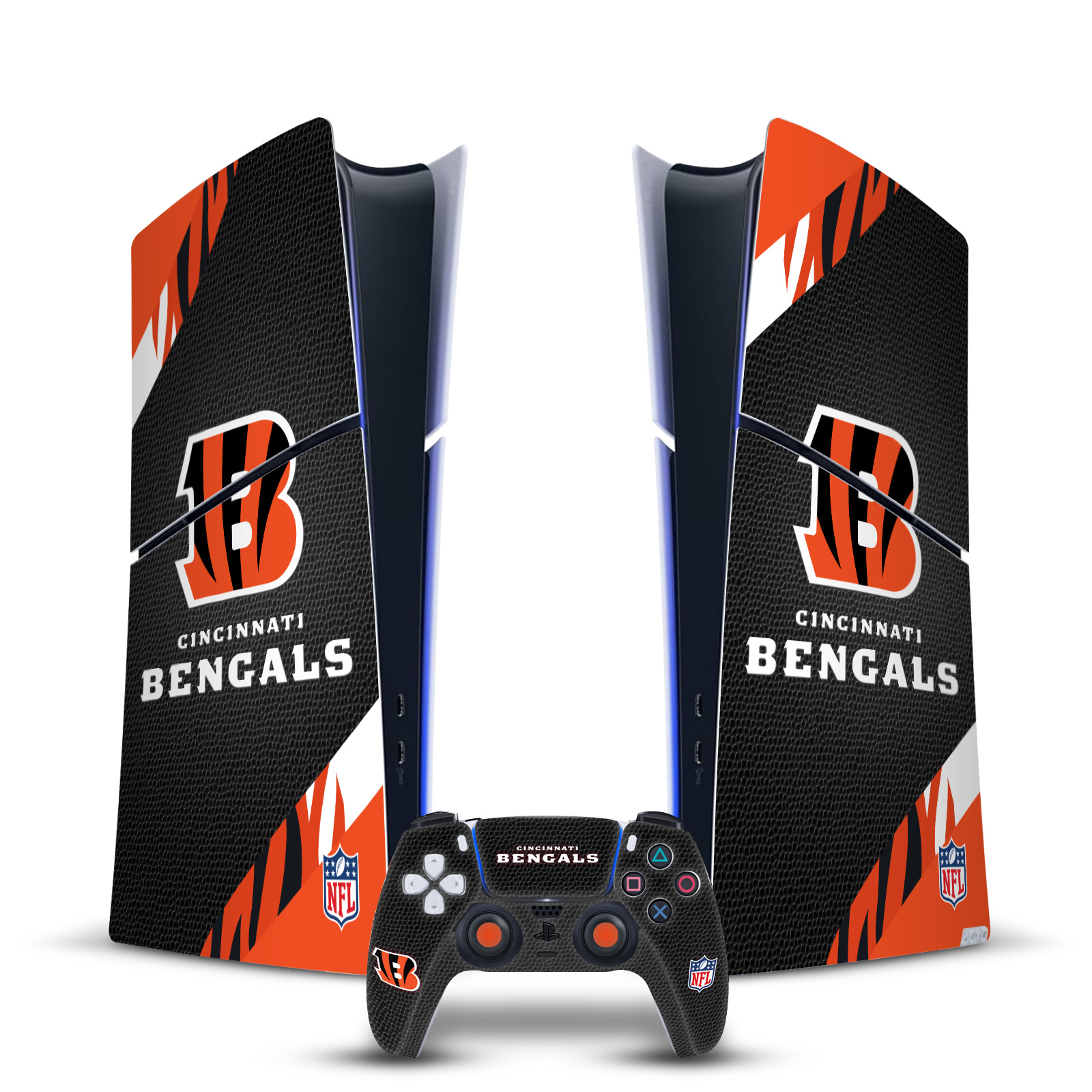 NFL CINCINNATI BENGALS VINYL SKIN FOR PS5 SLIM DIGITAL CONSOLE & CONTROLLER